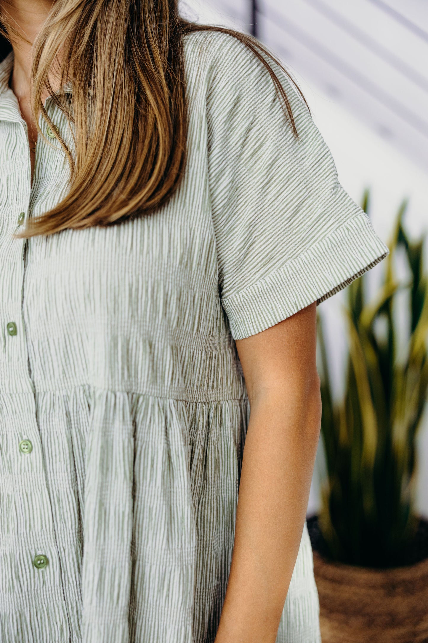 THE BLANCHE IN OLIVE STRIPE