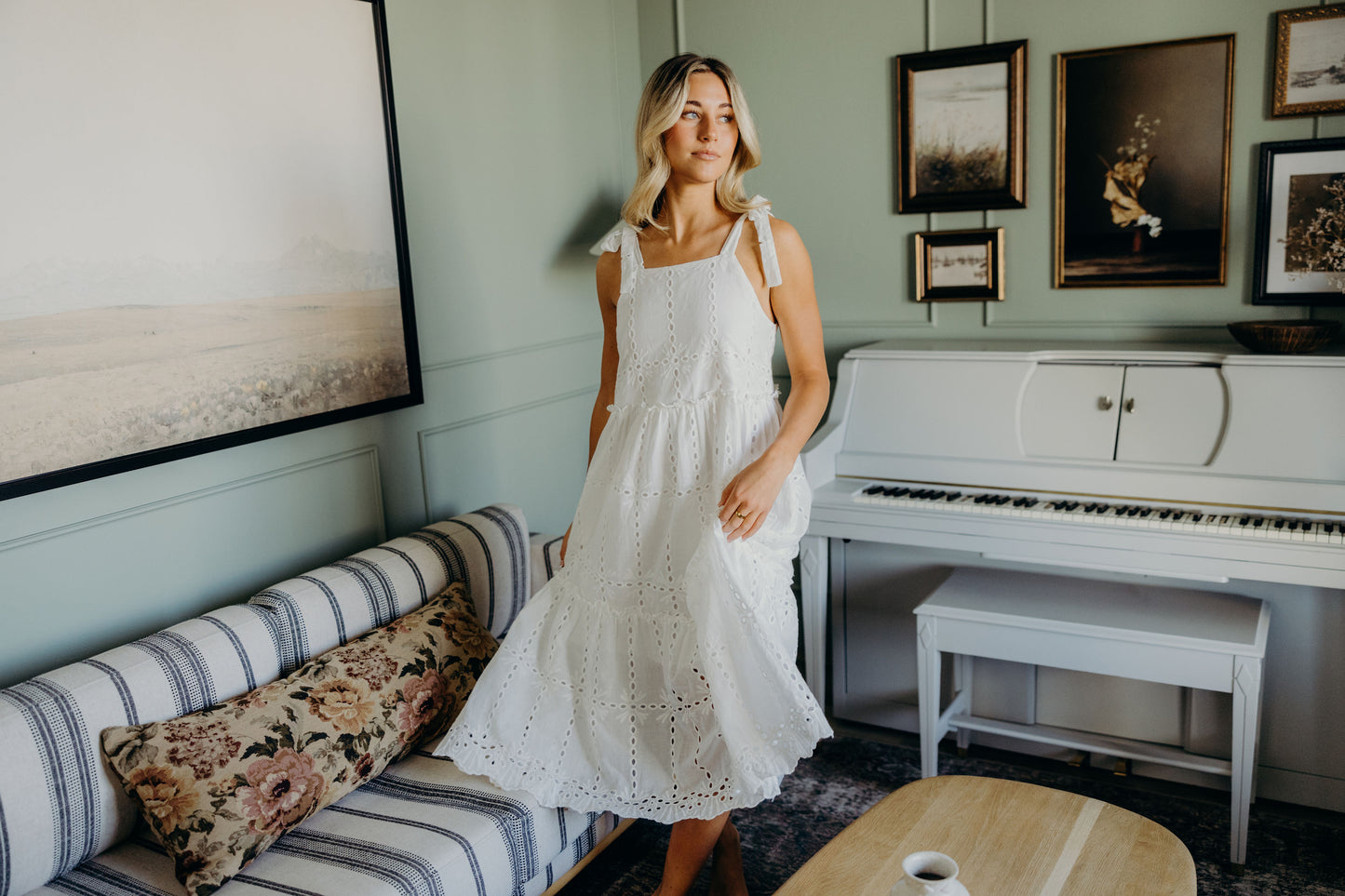 THE NARA IN WHITE EYELET FINAL SALE