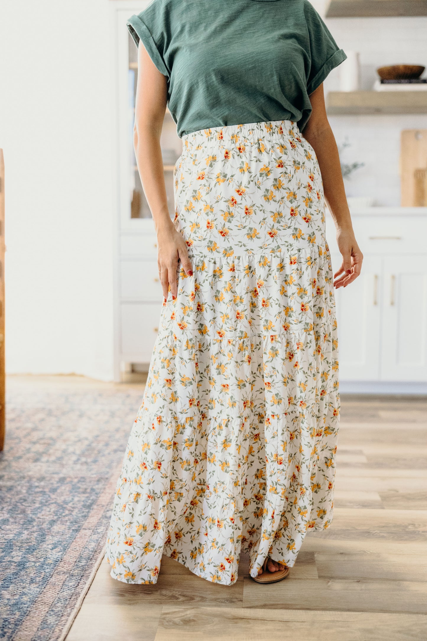 CIRCULAR SKIRT IN PEACH NECTARINE