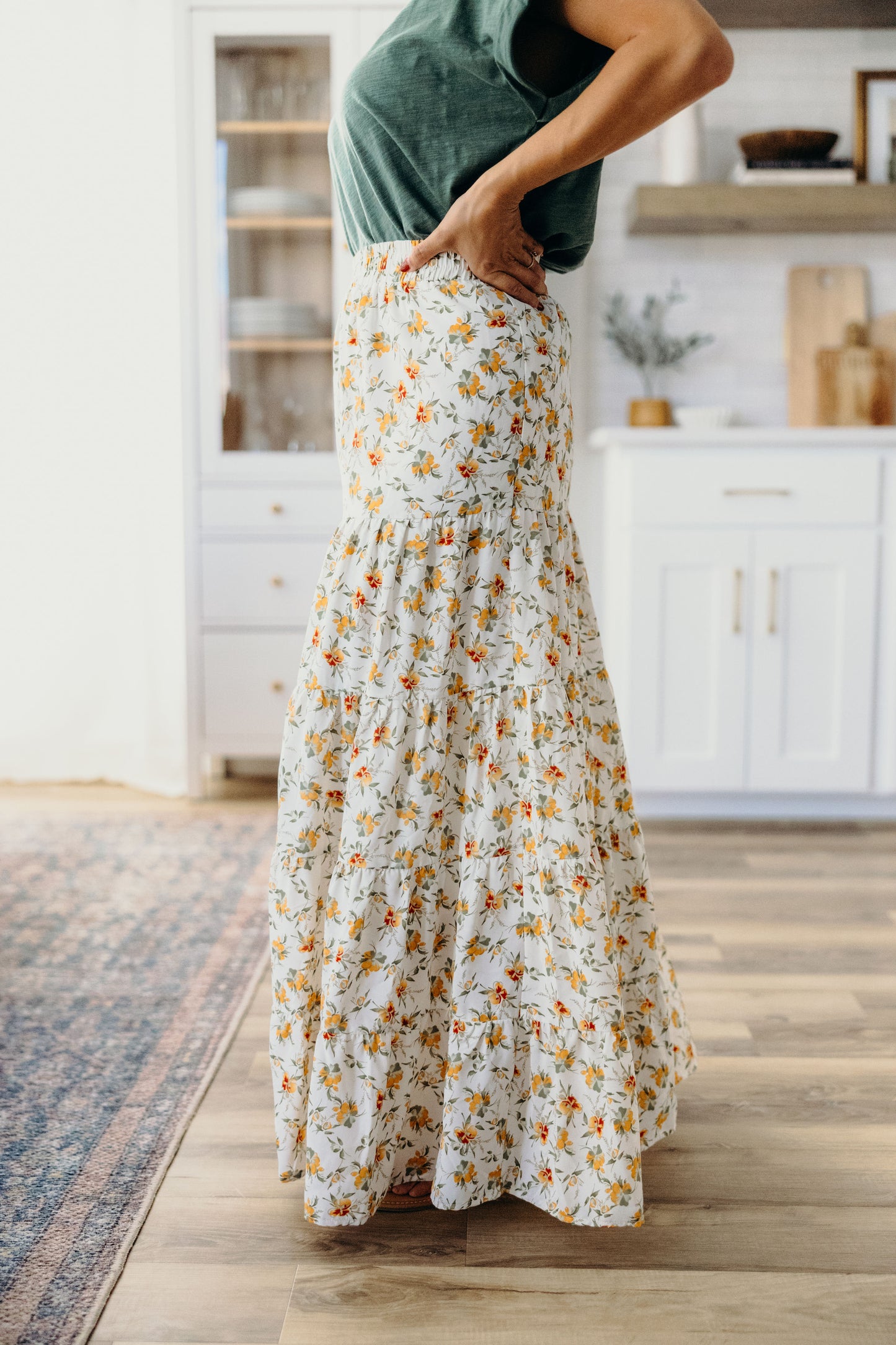 CIRCULAR SKIRT IN PEACH NECTARINE