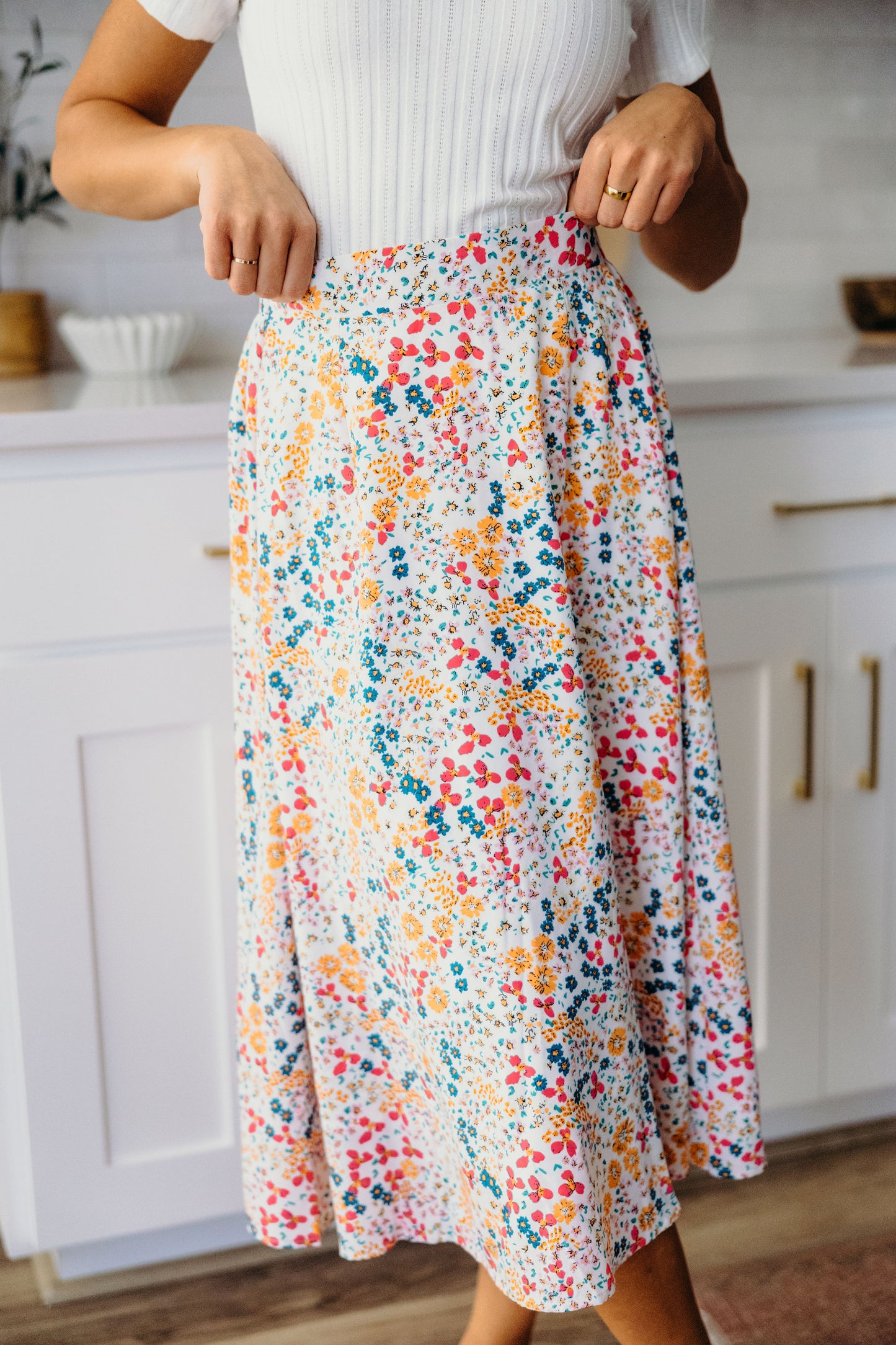 MAXI SLIP SKIRT IN CARNIVAL BOUQUET FINAL SALE
