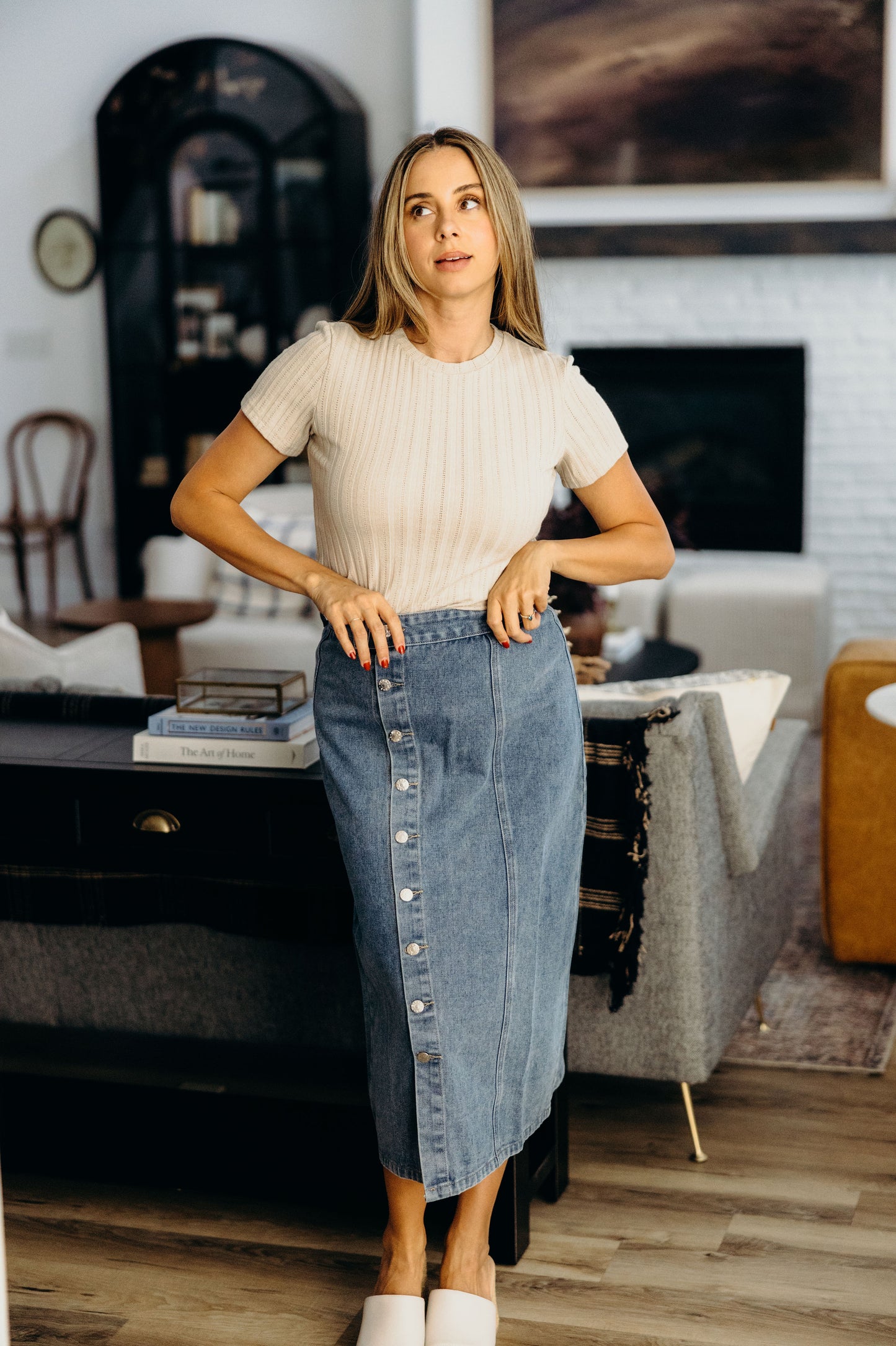 POINTELLE TOP IN OATMEAL