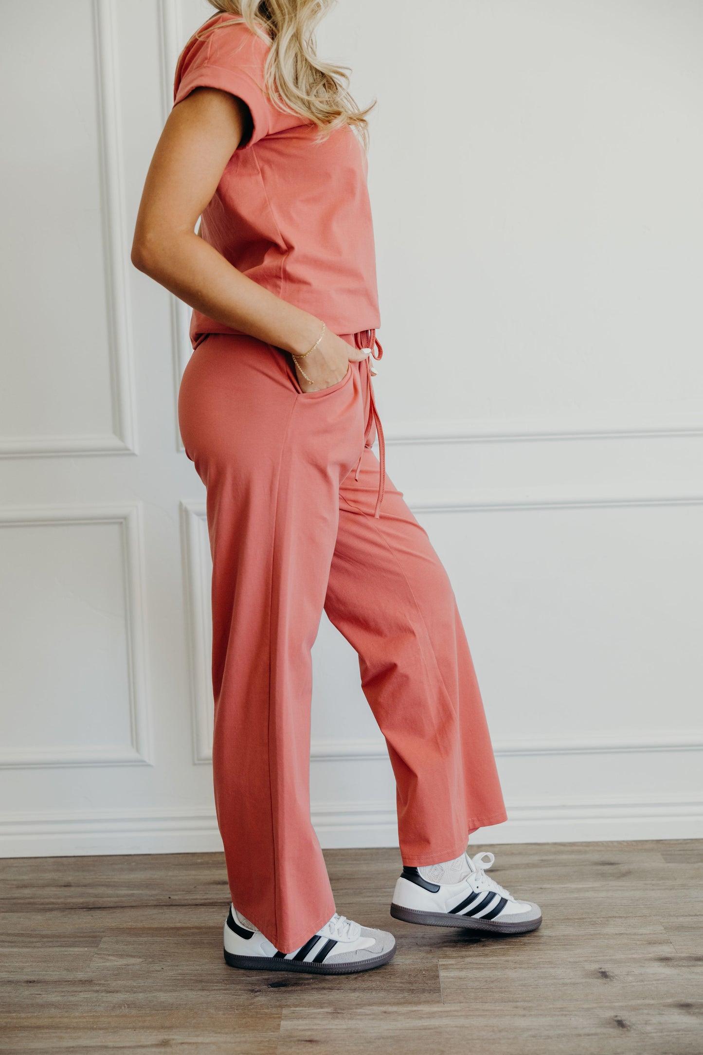 WIDE LEG LOUNGE PANTS IN WATERMELON