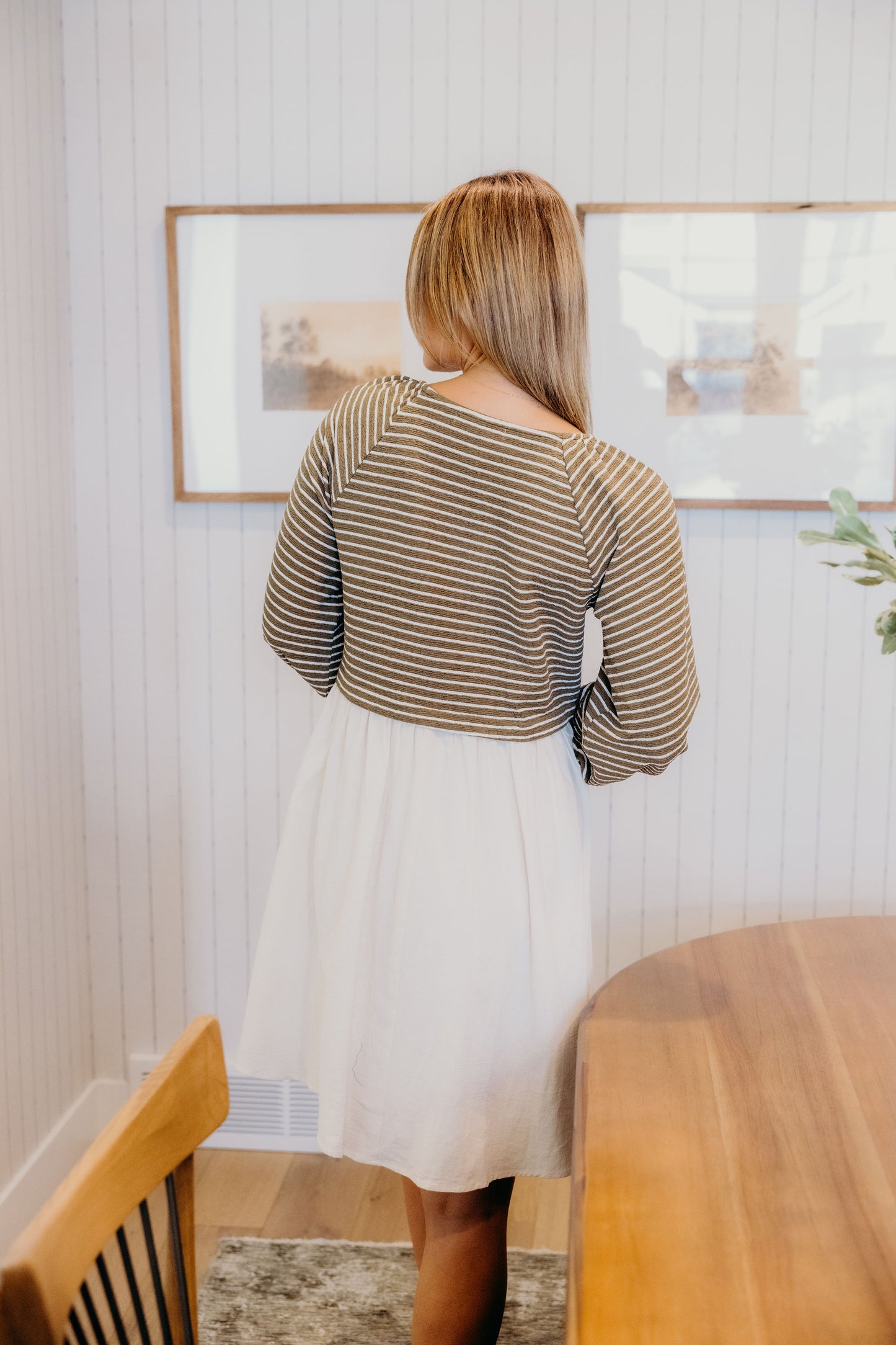 THE DAWN IN OLIVE STRIPED