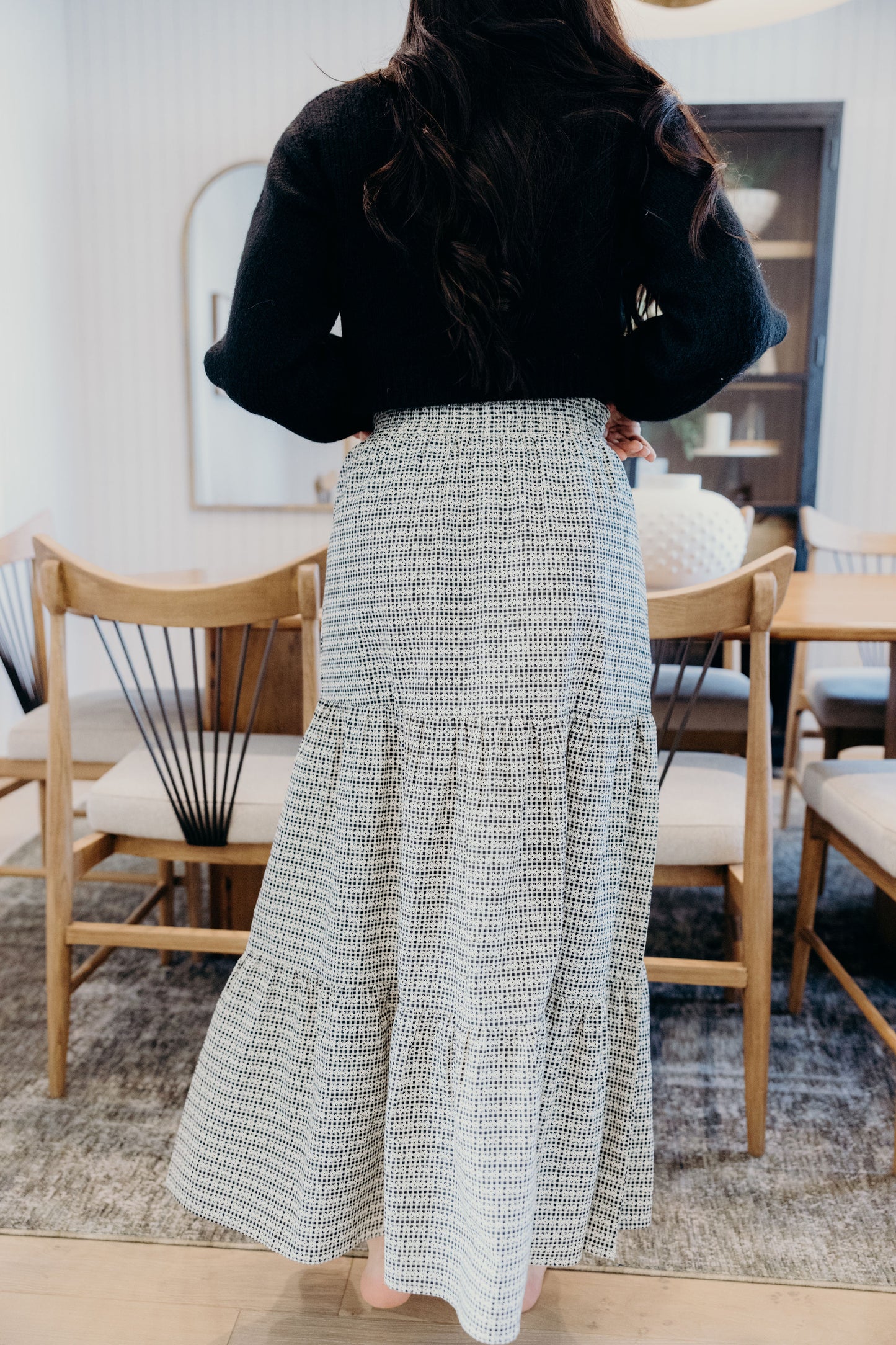 TIERED MAXI SKIRT IN PICNIC FLORALS