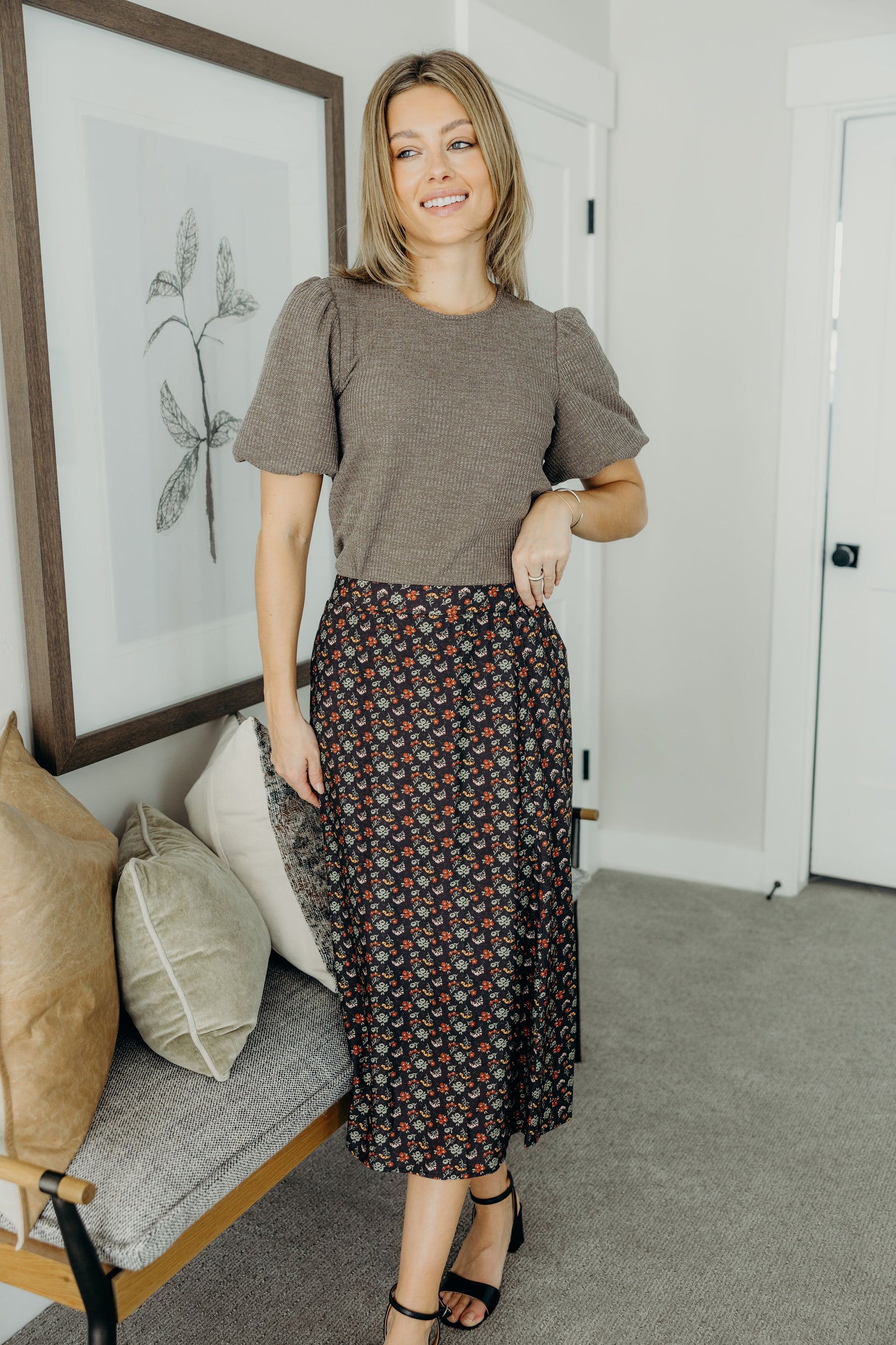 MIDI SKIRT IN HERITAGE PETALS