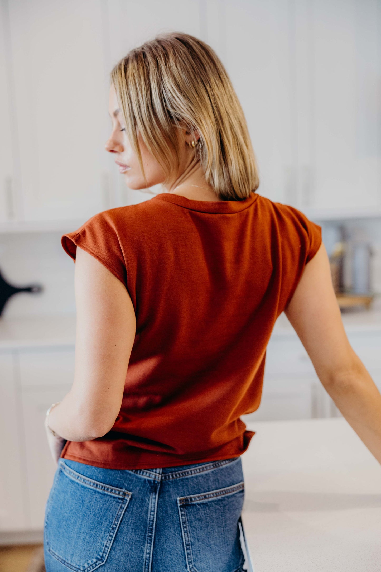 POCKET SLUB TEE IN CINNAMON STICK