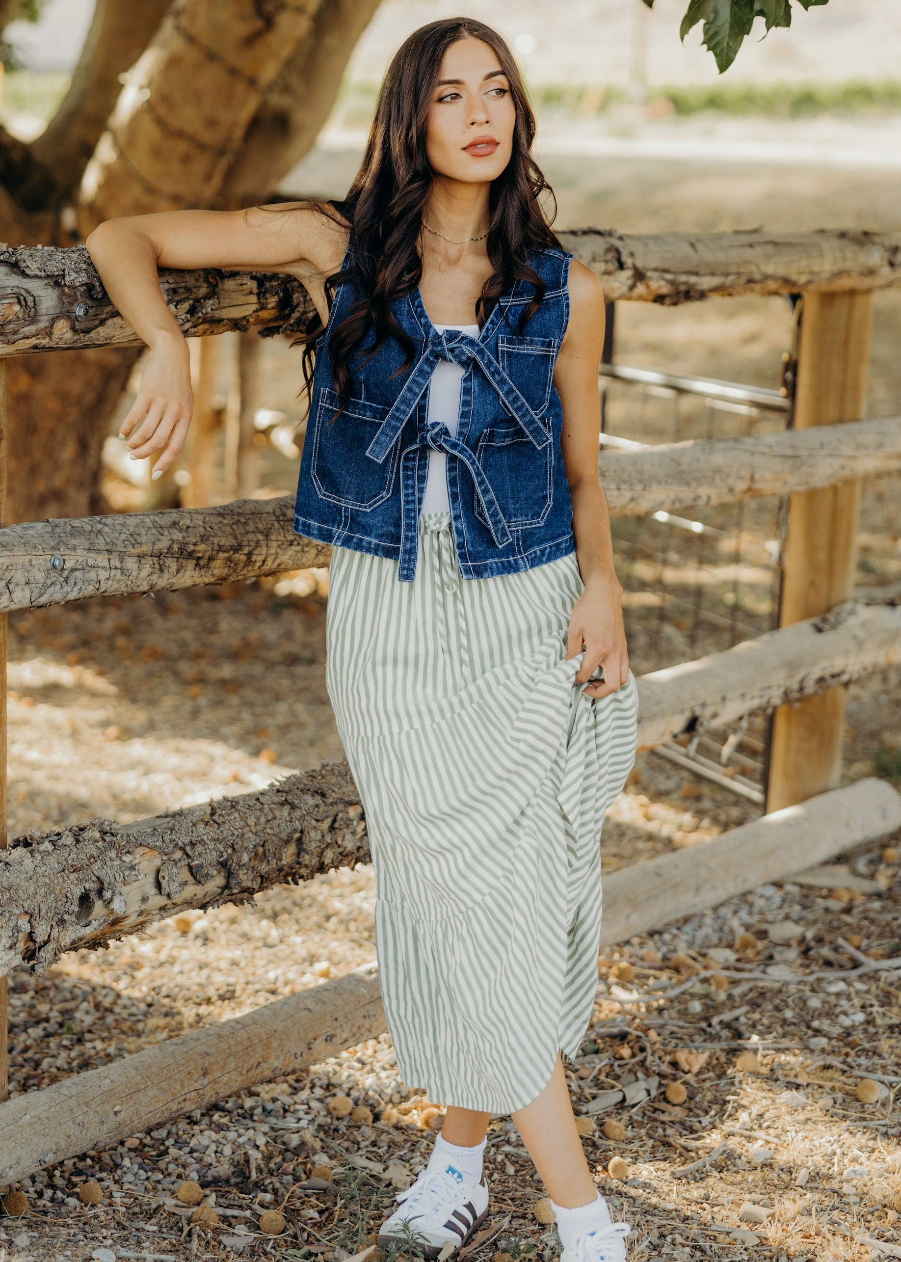 Denim Tie Vest in Inkwell XS