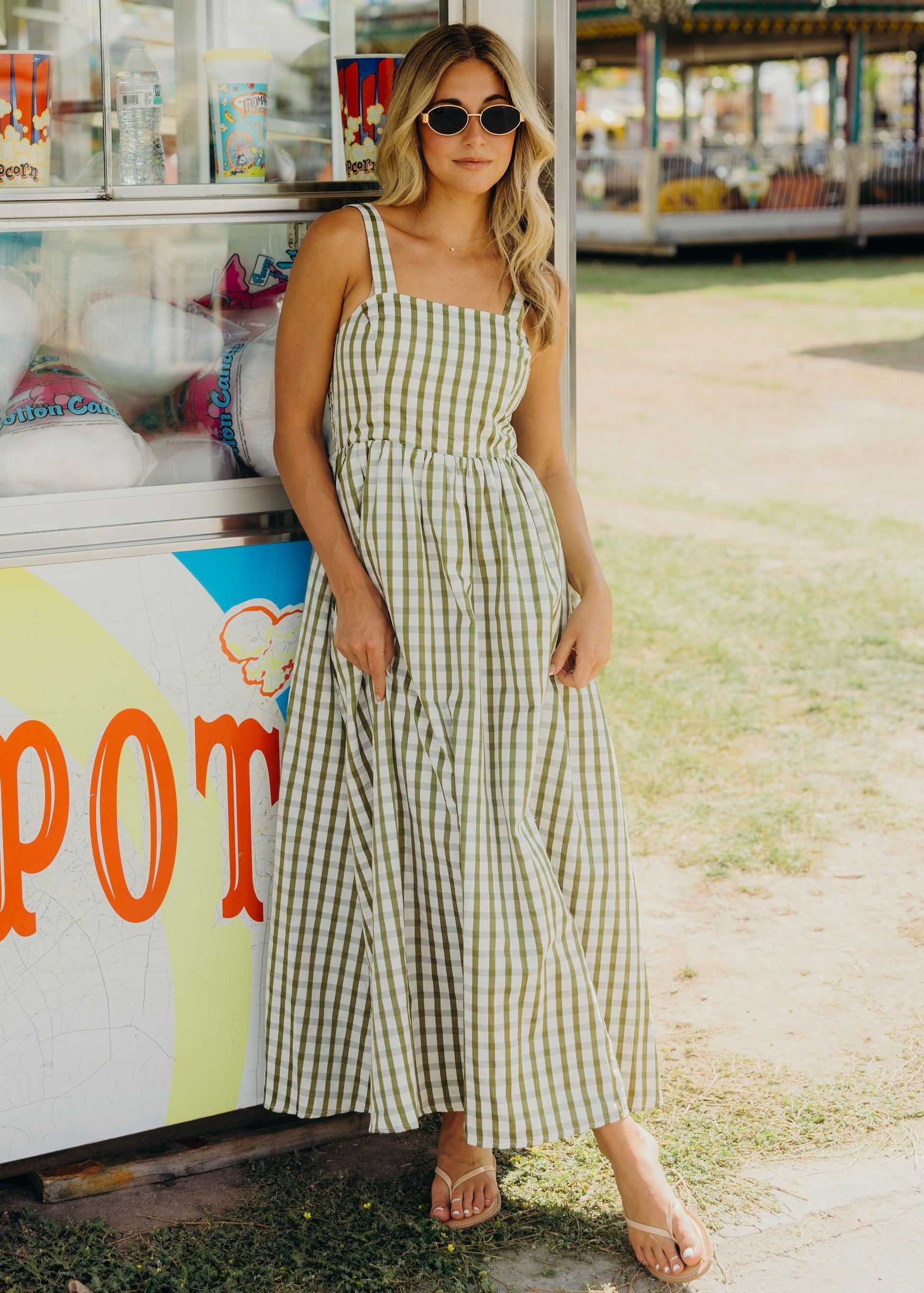 Women's Mikarose The Marquee Midi Dress XSmall Sweet Pea Check