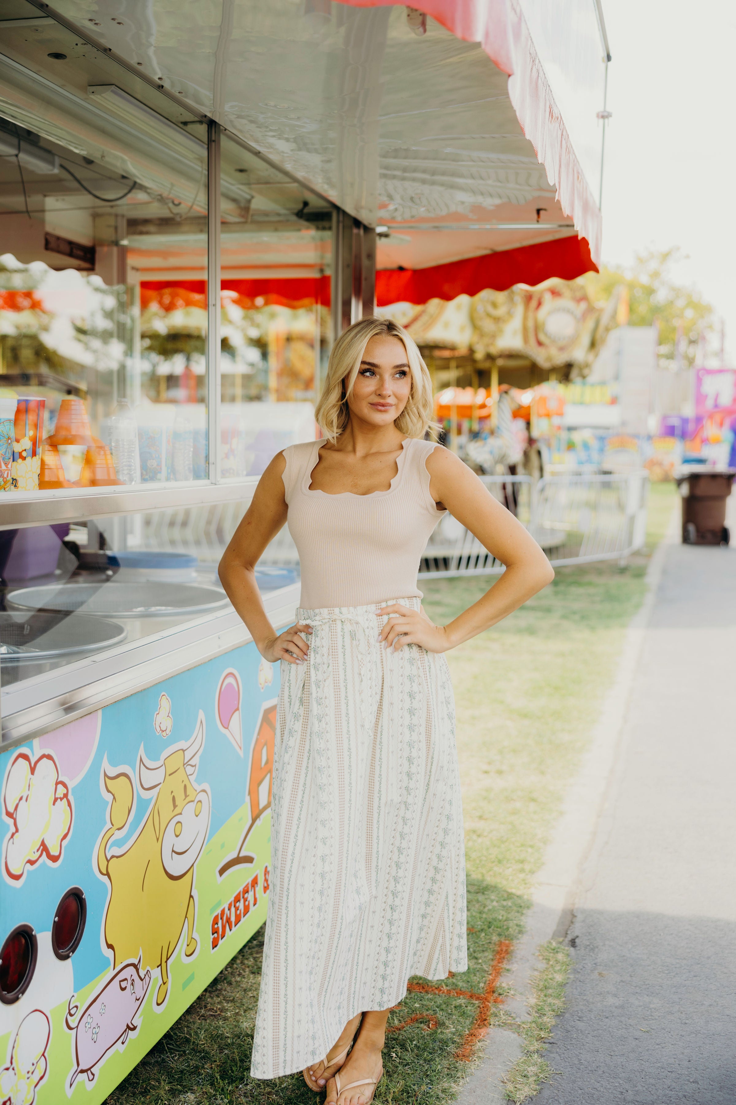 COLUMN SKIRT IN RIBBON REVERIE