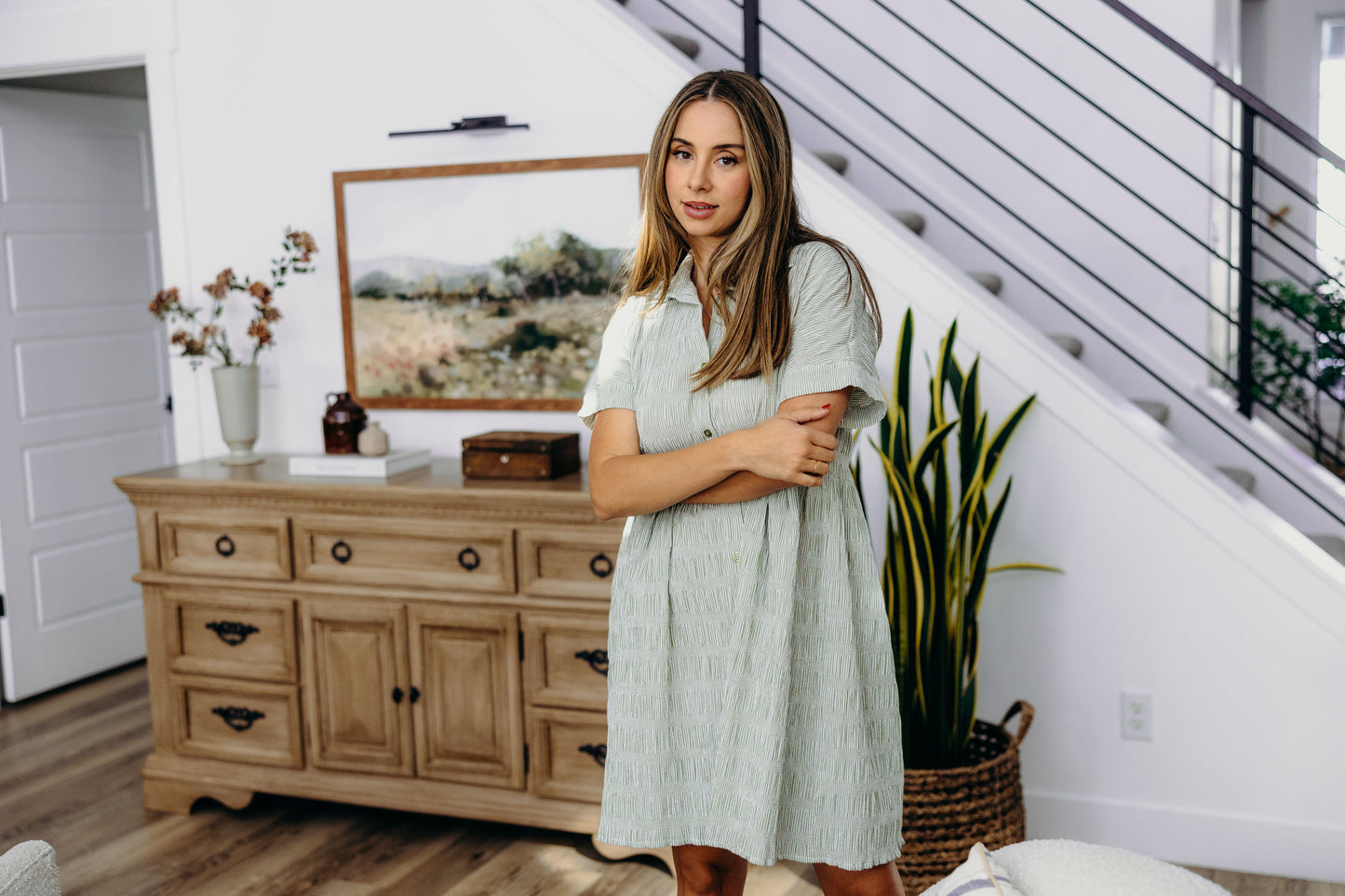 THE BLANCHE IN OLIVE STRIPE