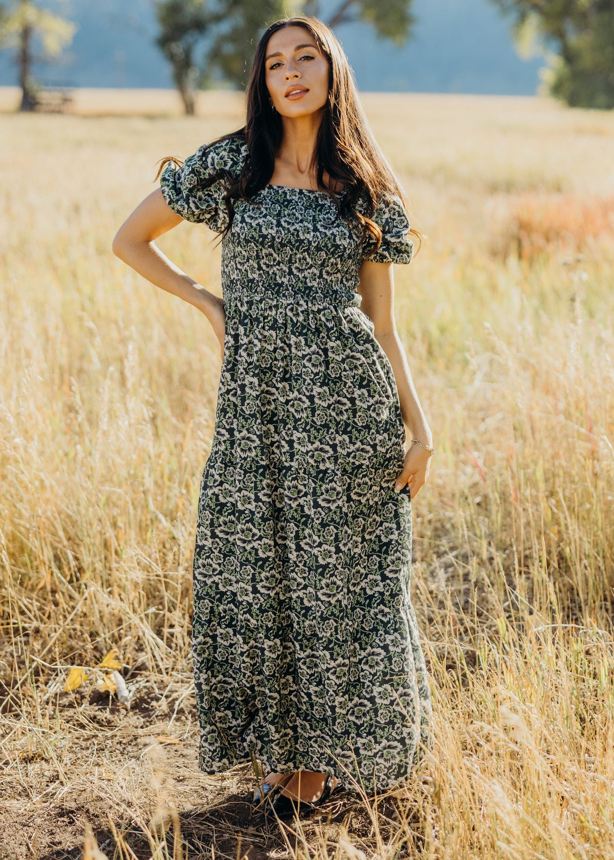 Women's Mikarose The Indigo Maxi Dress XSmall Secret Meadow