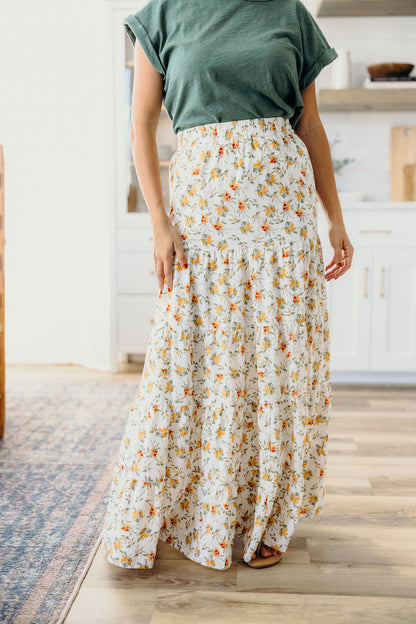 CIRCULAR SKIRT IN PEACH NECTARINE
