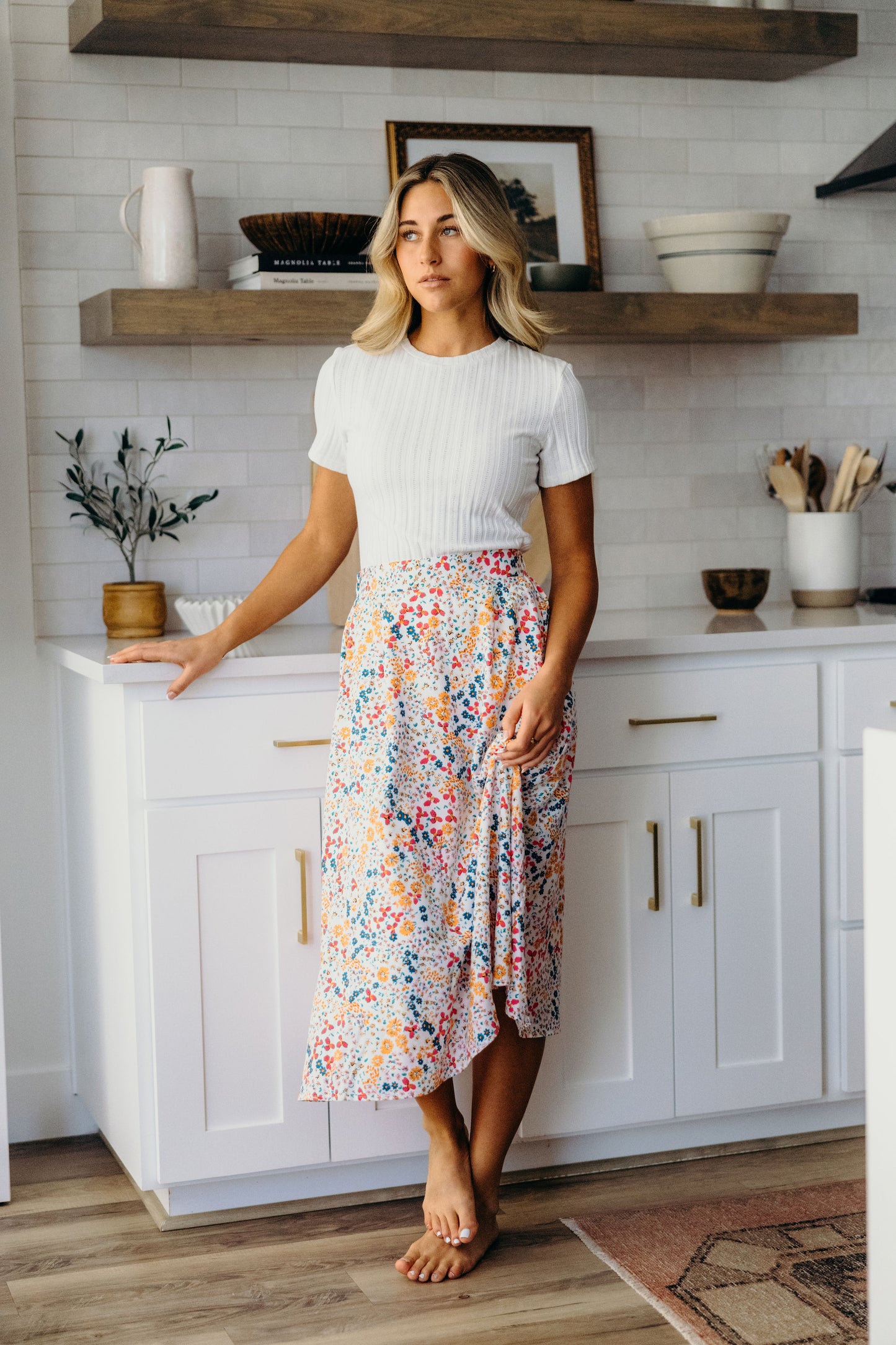 MAXI SLIP SKIRT IN CARNIVAL BOUQUET FINAL SALE