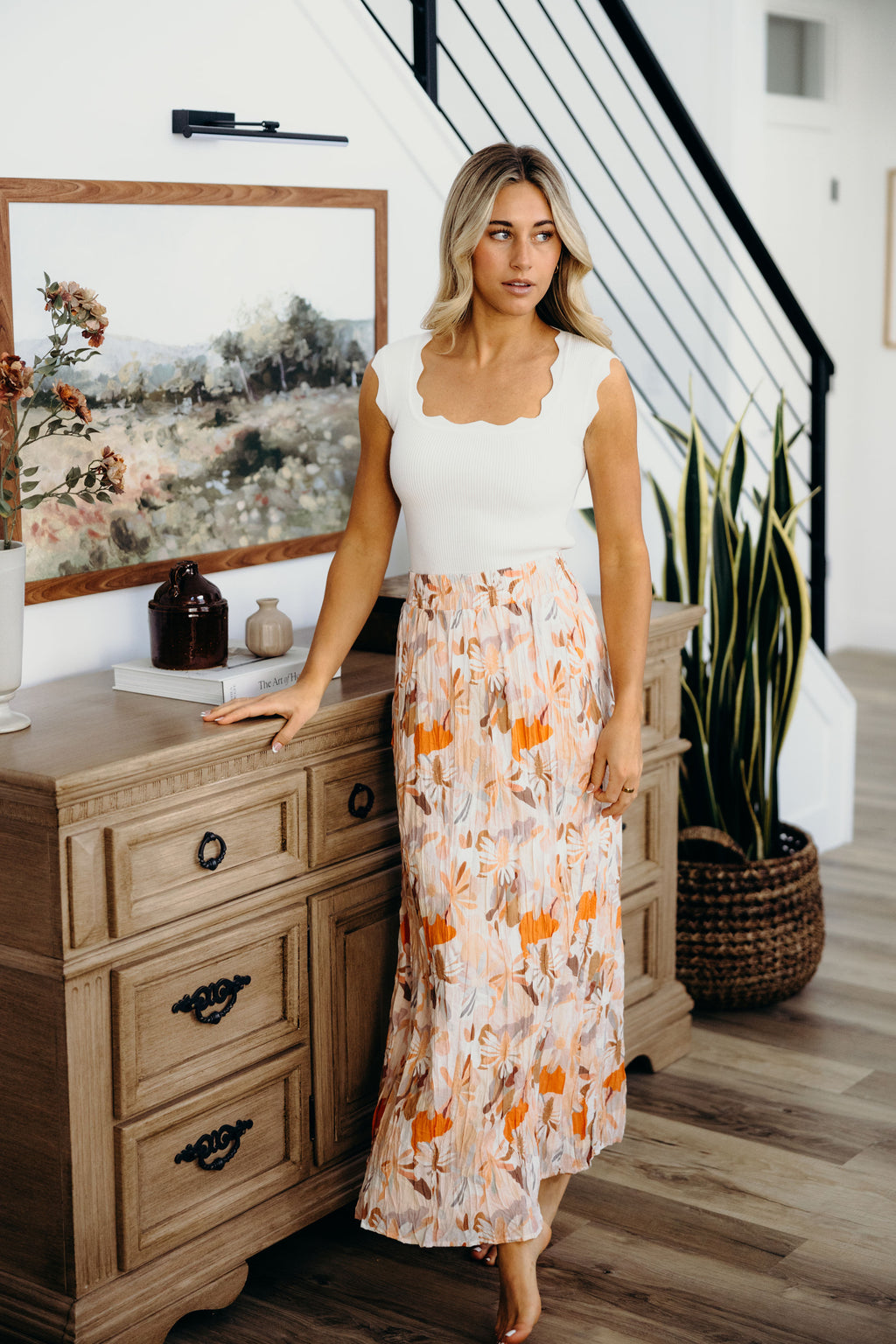 MAXI SKIRT IN MELON BLOOM FINAL SALE