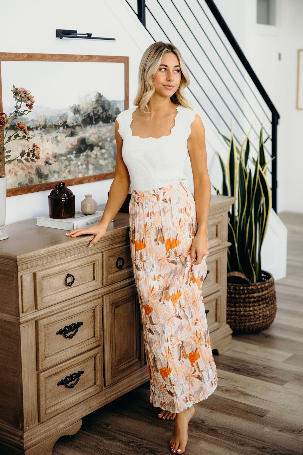 MAXI SKIRT IN MELON BLOOM FINAL SALE