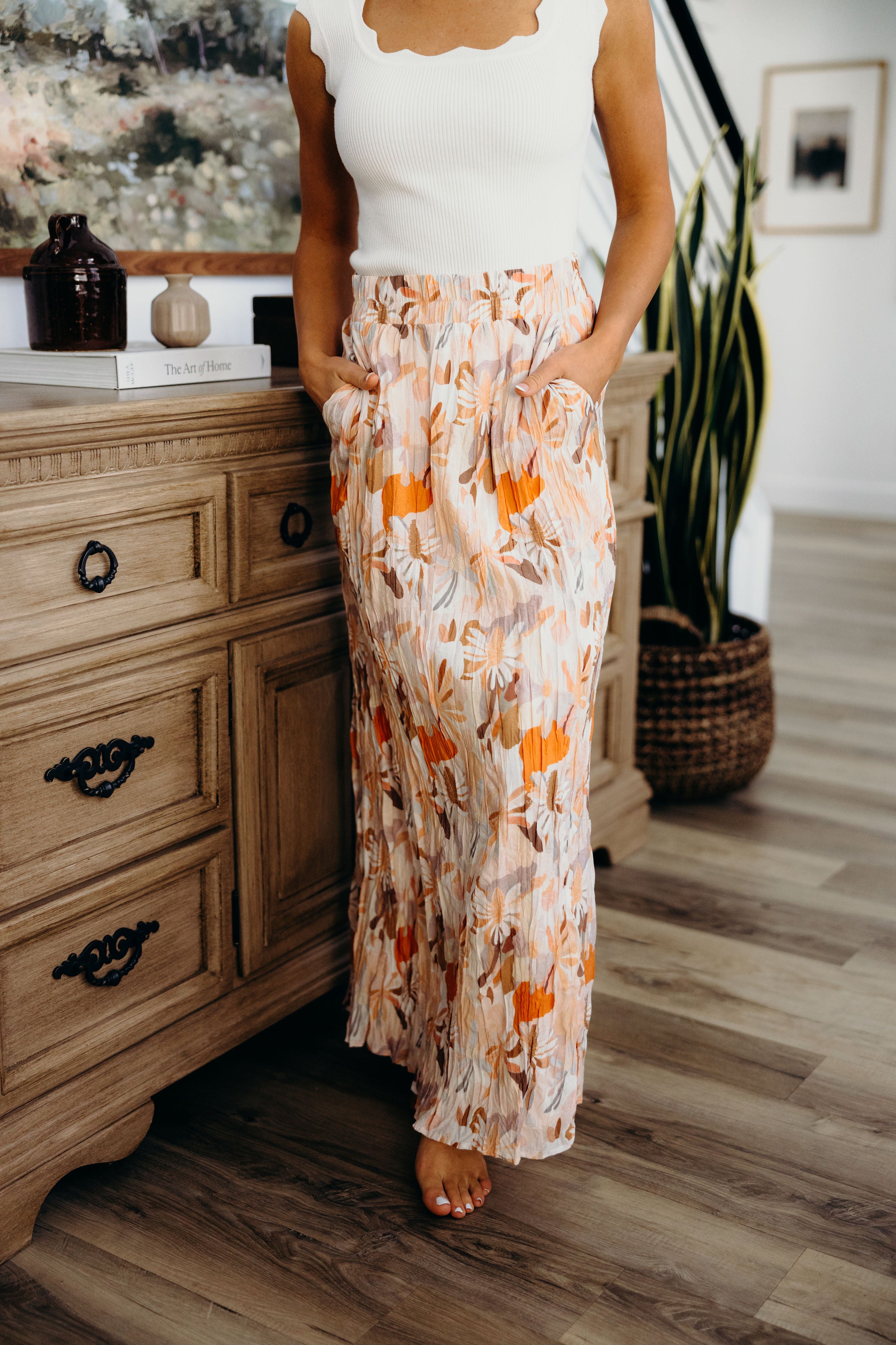 MAXI SKIRT IN MELON BLOOM FINAL SALE