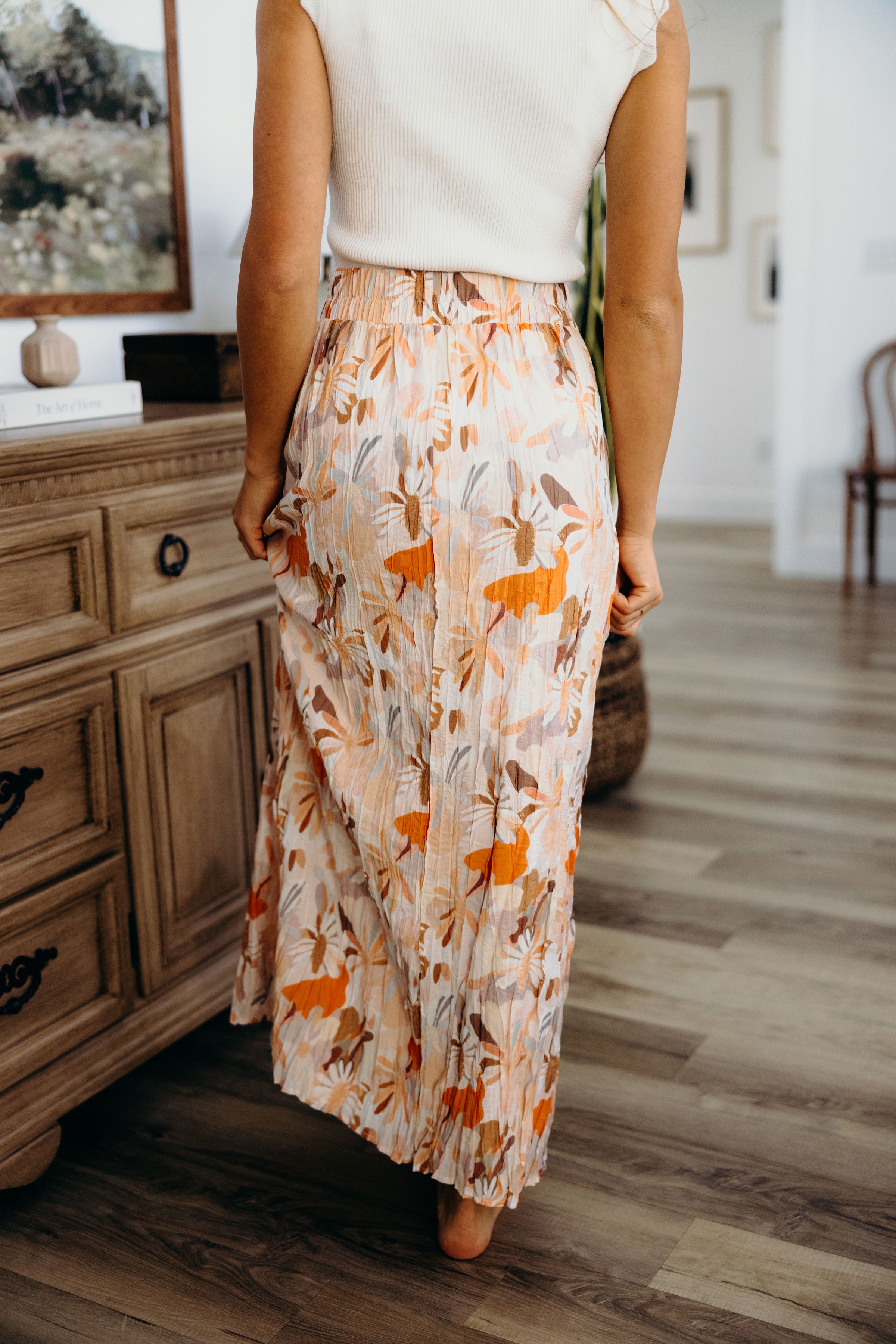MAXI SKIRT IN MELON BLOOM FINAL SALE