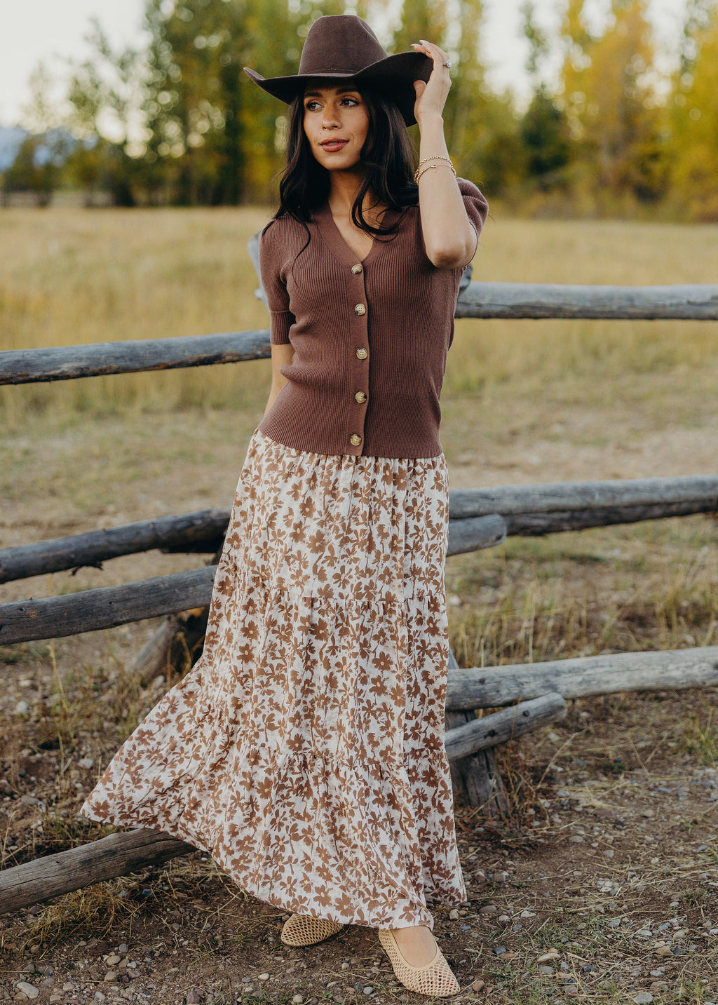 MAXI SKIRT IN DUSTY DAISY