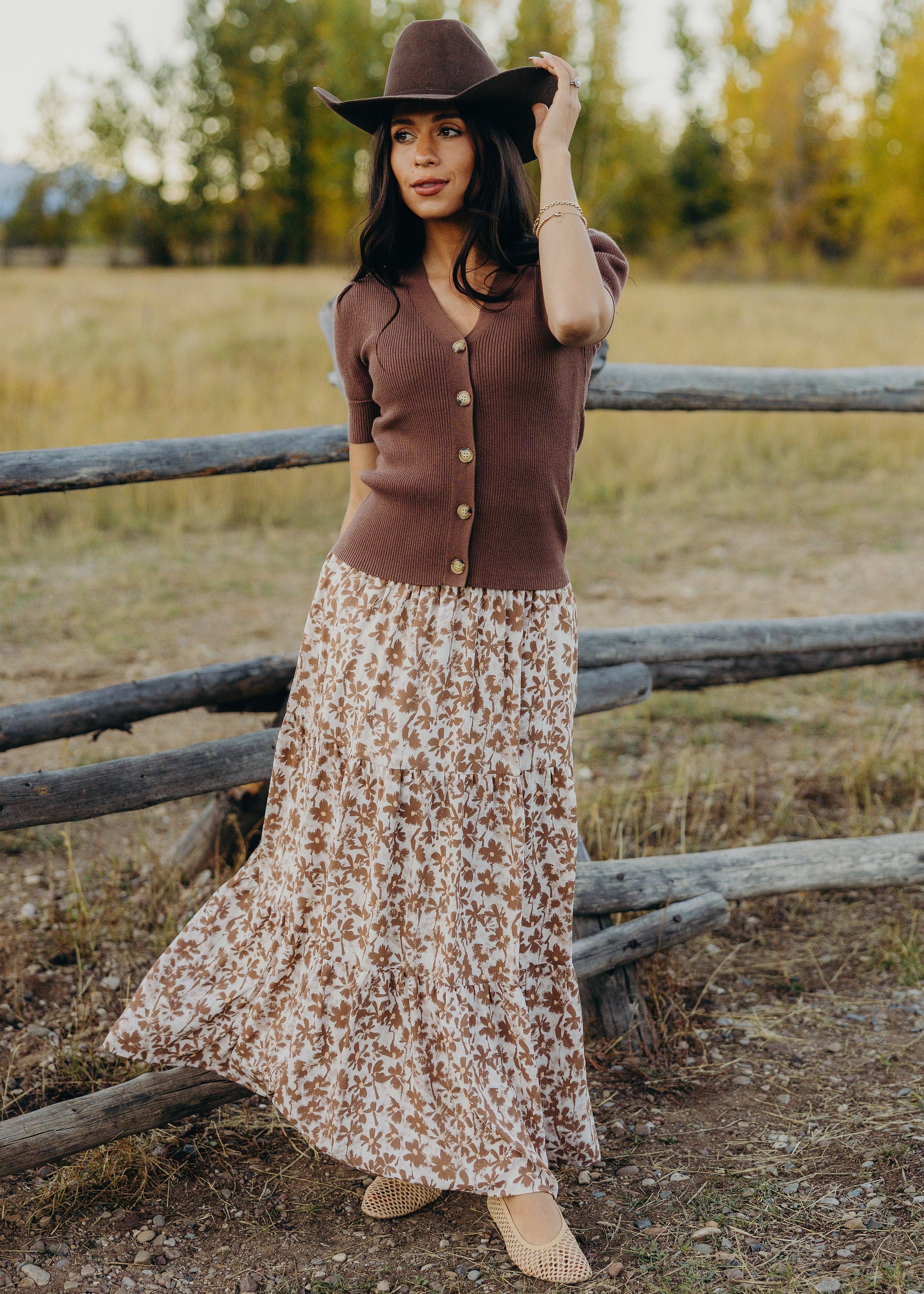 MAXI SKIRT IN DUSTY DAISY