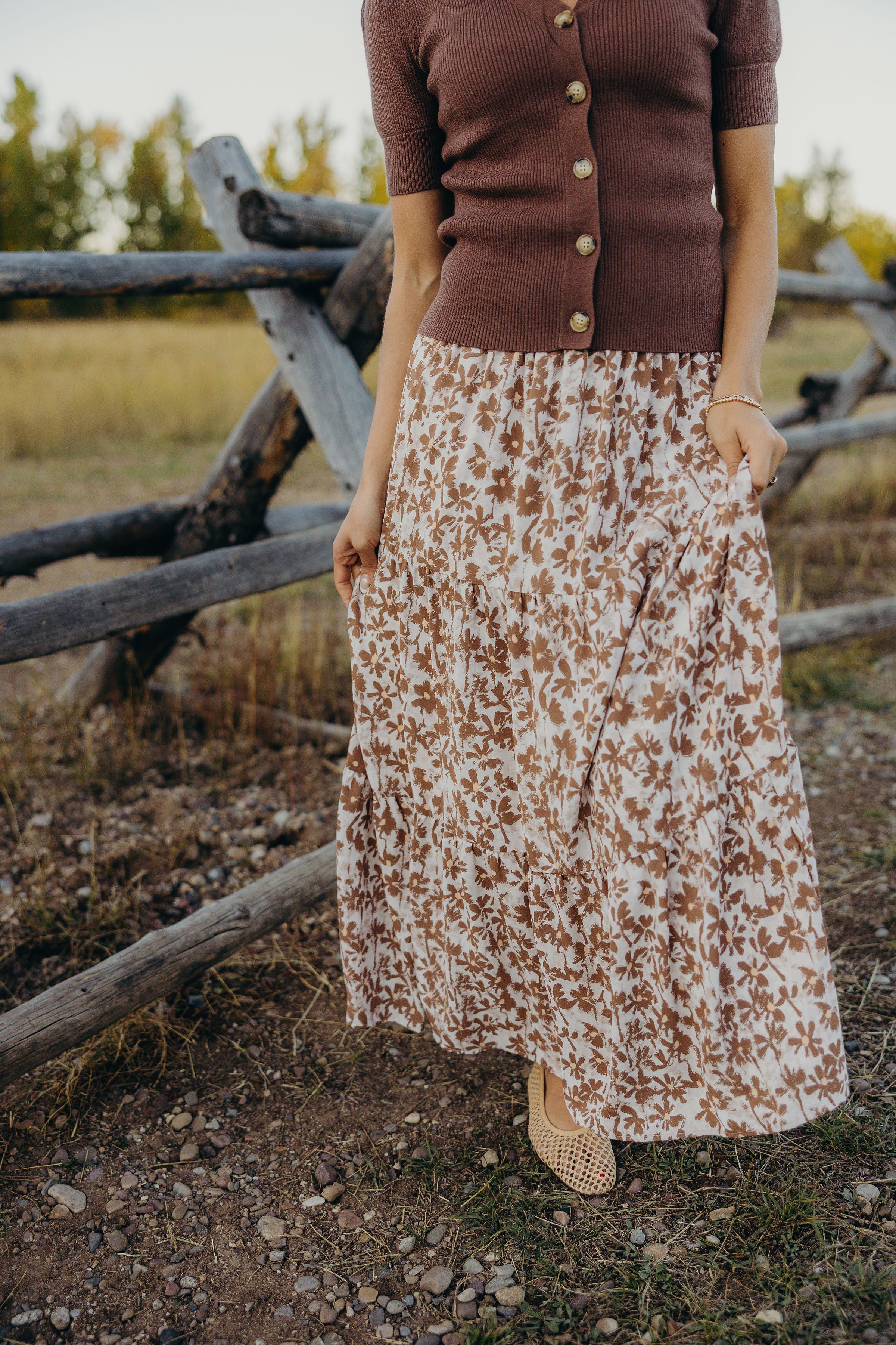 MAXI SKIRT IN DUSTY DAISY