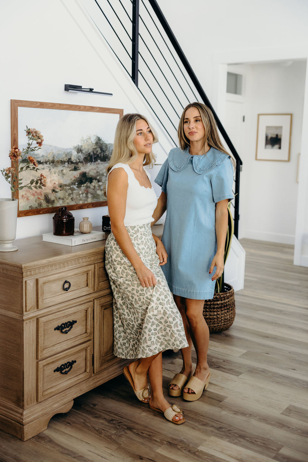 MIDI SLIP SKIRT IN LEAF BRANCHES FINAL SALE