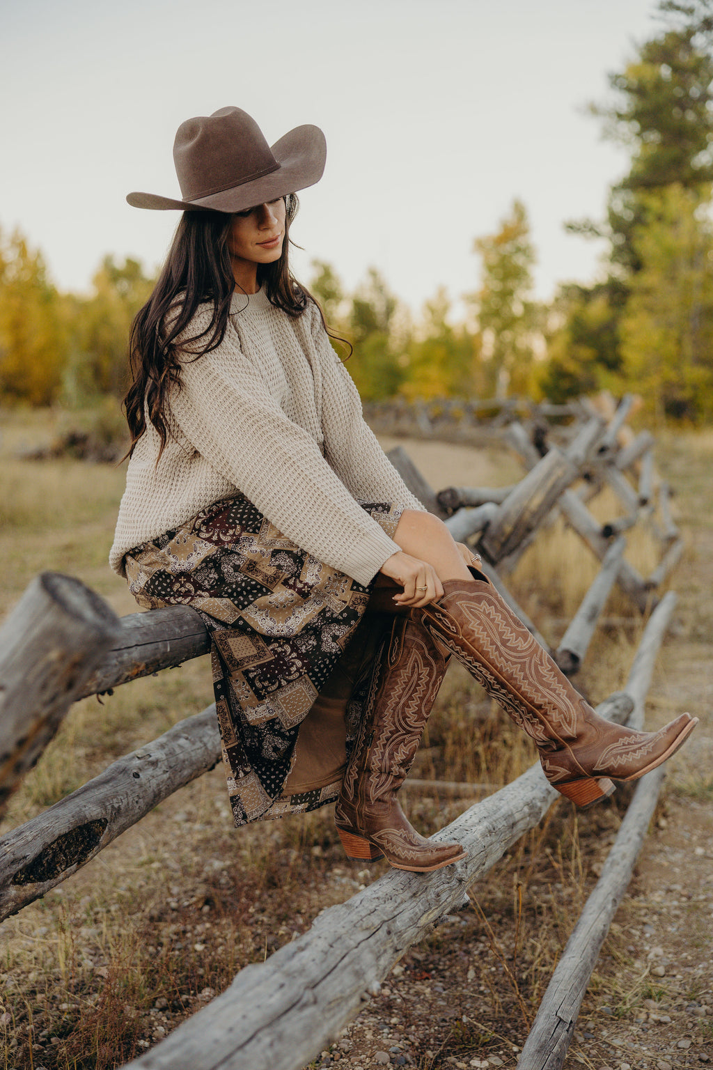 A LINE MAXI SKIRT IN BOHO BANDANA