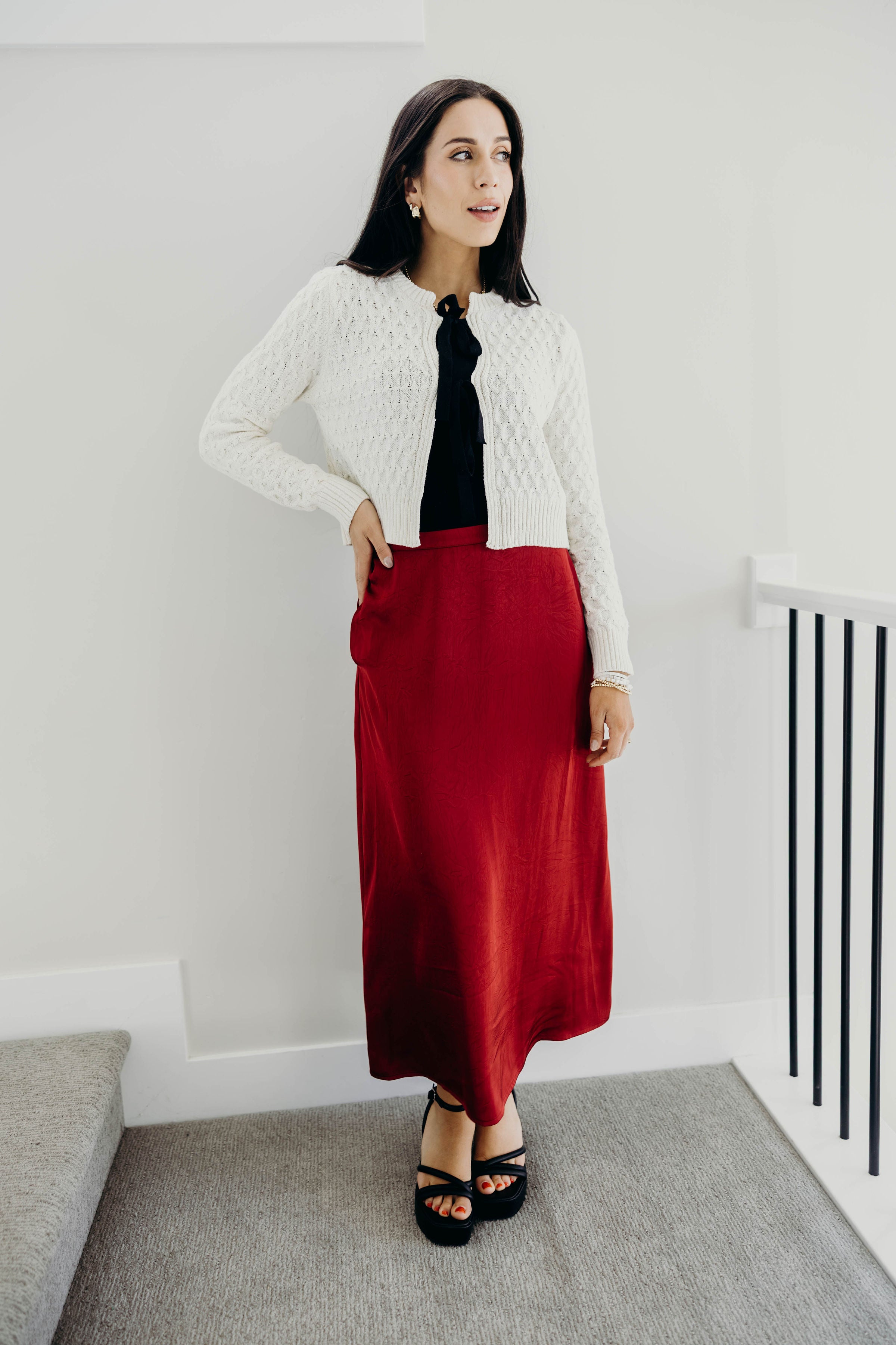 SILK MAXI SKIRT IN FIRED BRICK FINAL SALE