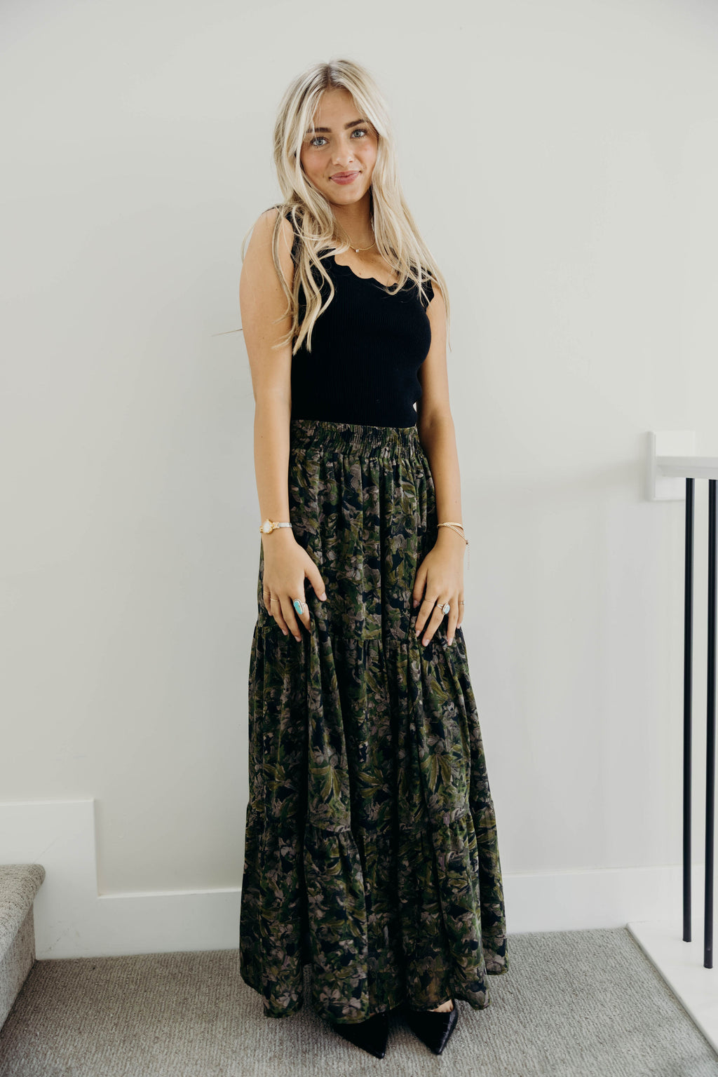 TIERED BOHO SKIRT IN HERITAGE IVY FINAL SALE