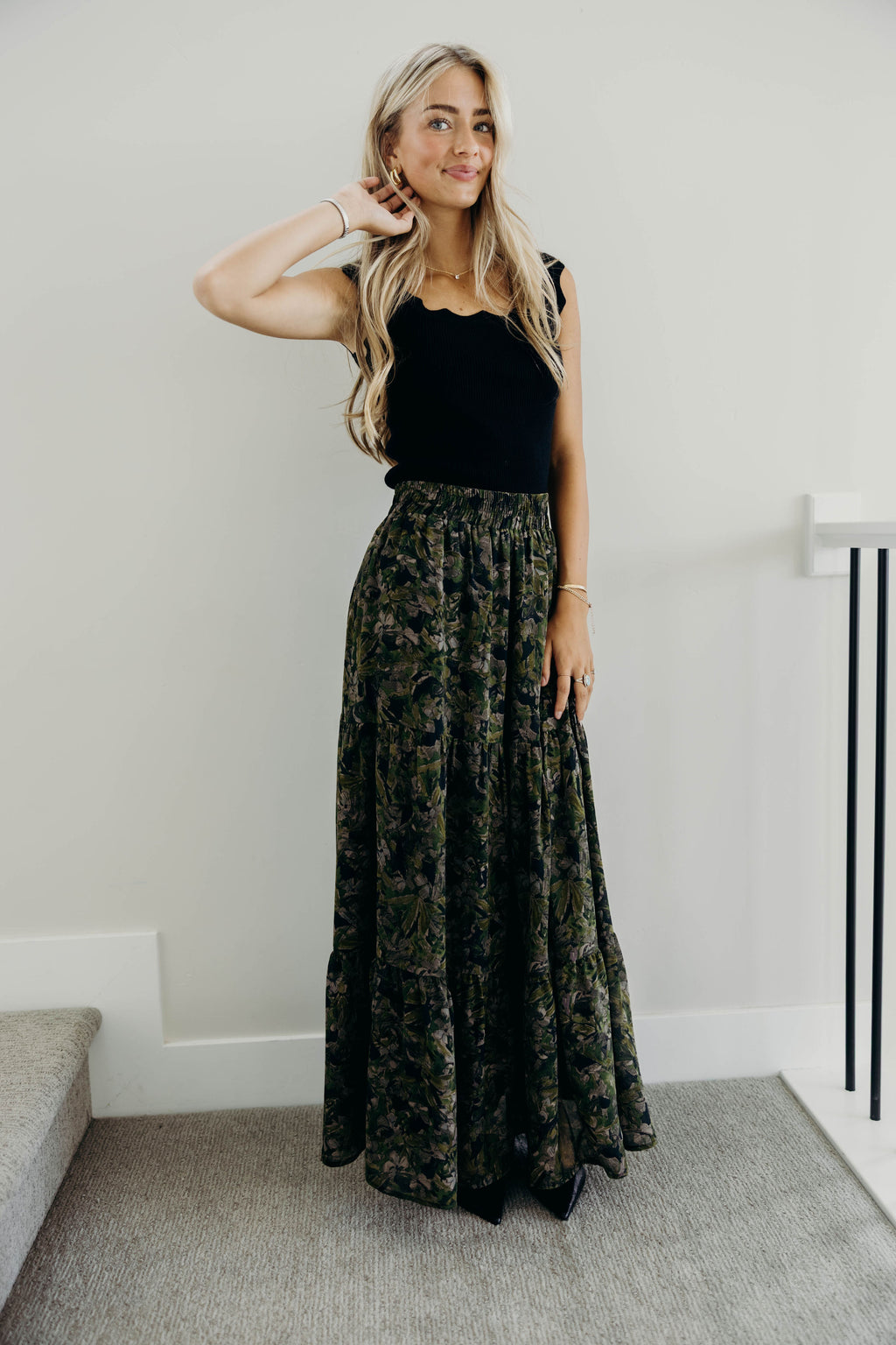 TIERED BOHO SKIRT IN HERITAGE IVY FINAL SALE