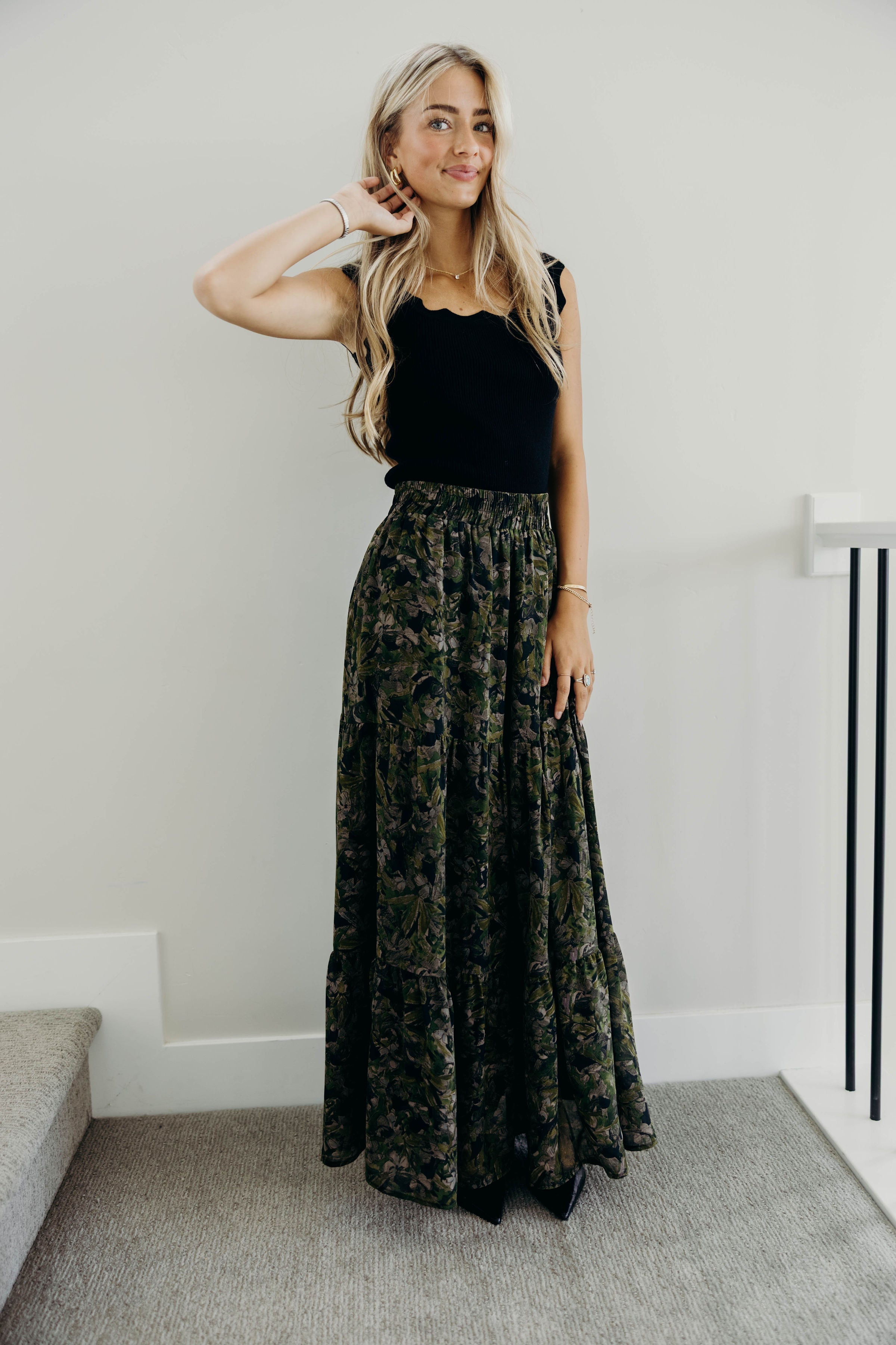 TIERED BOHO SKIRT IN HERITAGE IVY FINAL SALE
