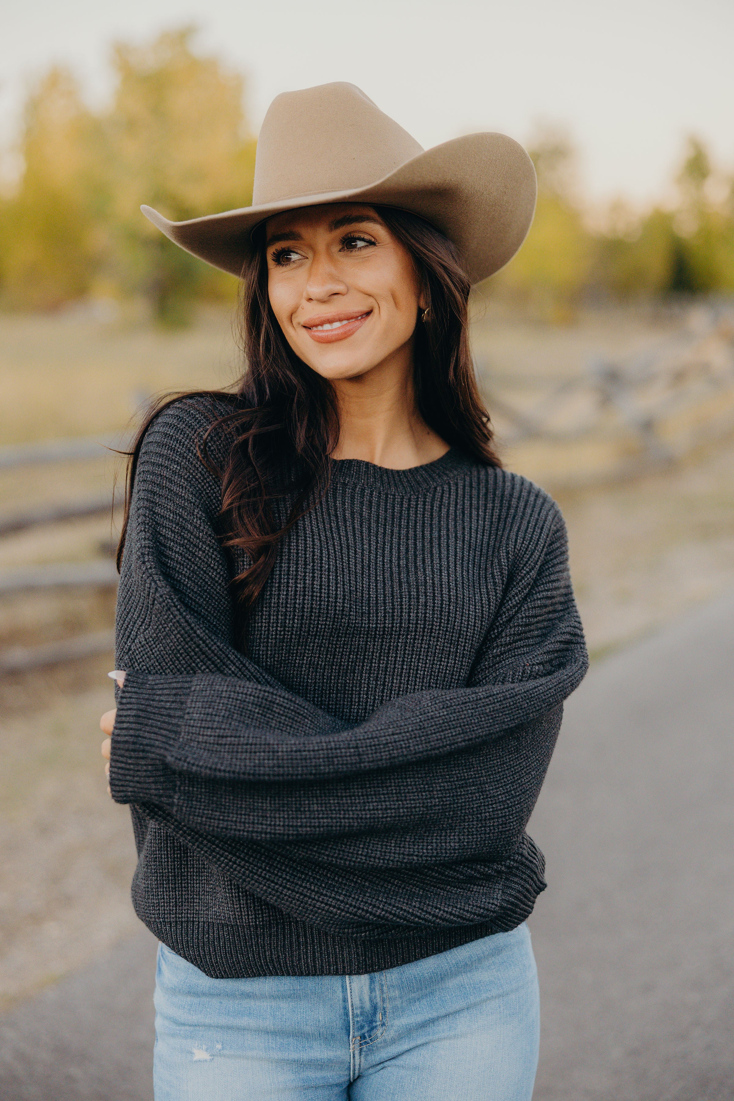OVERSIZED SWEATER IN BRUSHED NICKEL