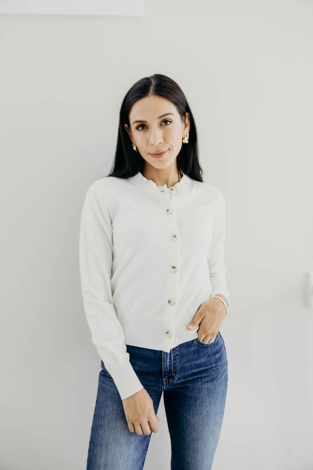 BASIC CARDIGAN IN IVORY