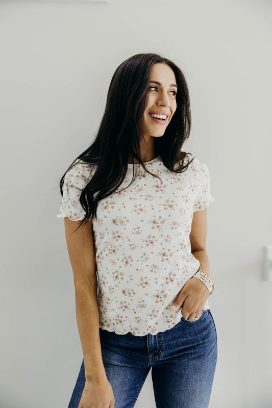 LETTUCE EDGE TEE IN WILD SAFFRON