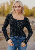 LONG SLEEVE SCOOP TEE IN TWILIGHT BARK