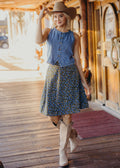 MIDI SLIP SKIRT IN WILD MESA