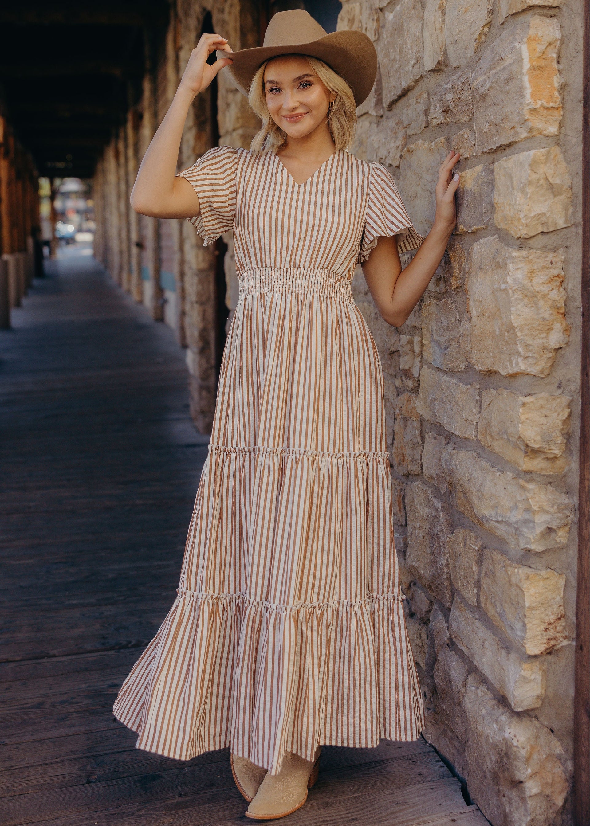 modest dresses for fall Women's Mikarose The Eden Maxi Dress XSmall Cafe Stripe Color:Pale Green details:Sequins Adrianna Papell Asymmetrical One-Shoulder Treat yourself to this
