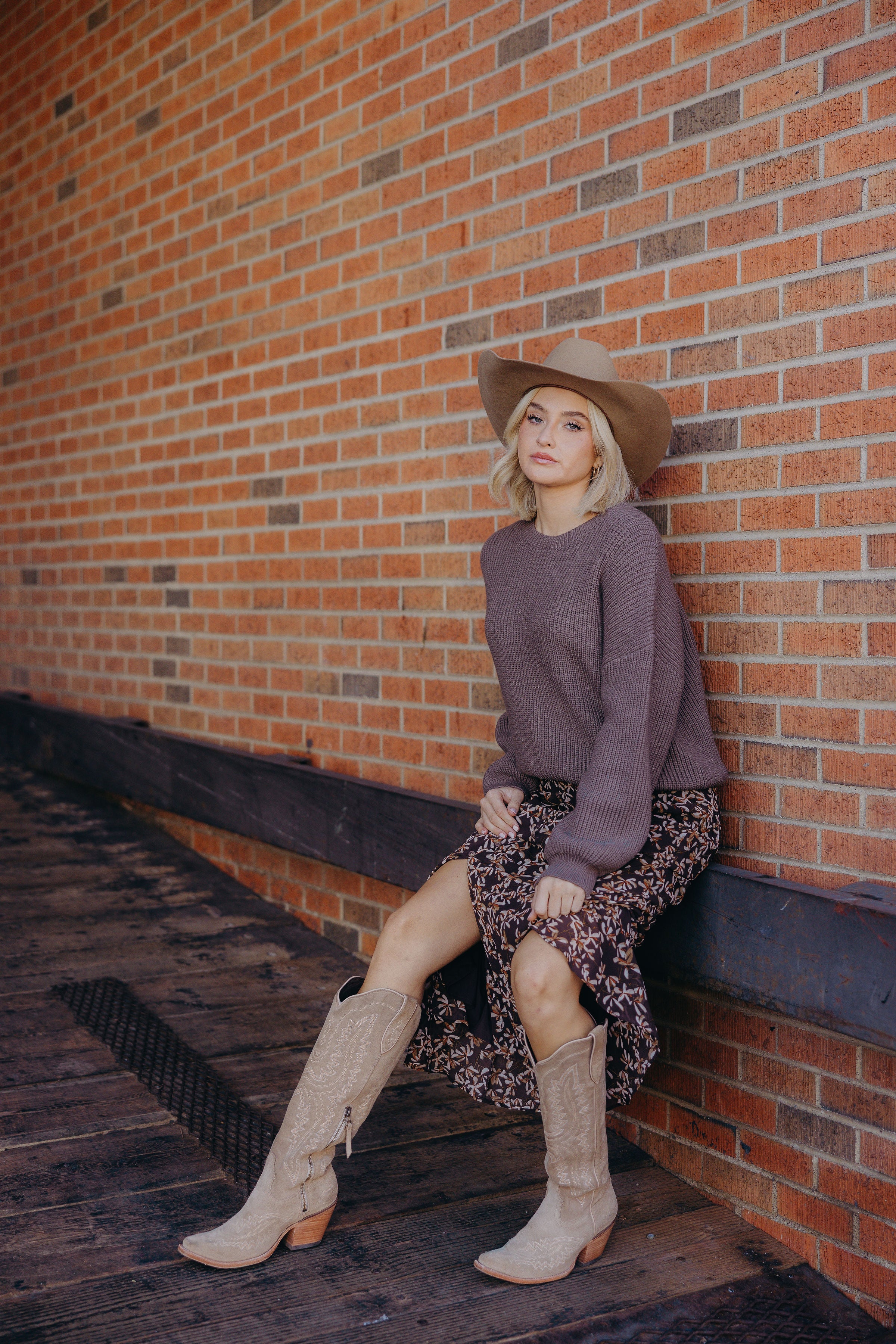 SLIT FRONT MAXI SKIRT IN BUTTERSCOTCH