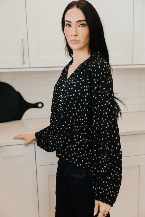 BOHO BUTTON BLOUSE IN HIDDEN GARDEN