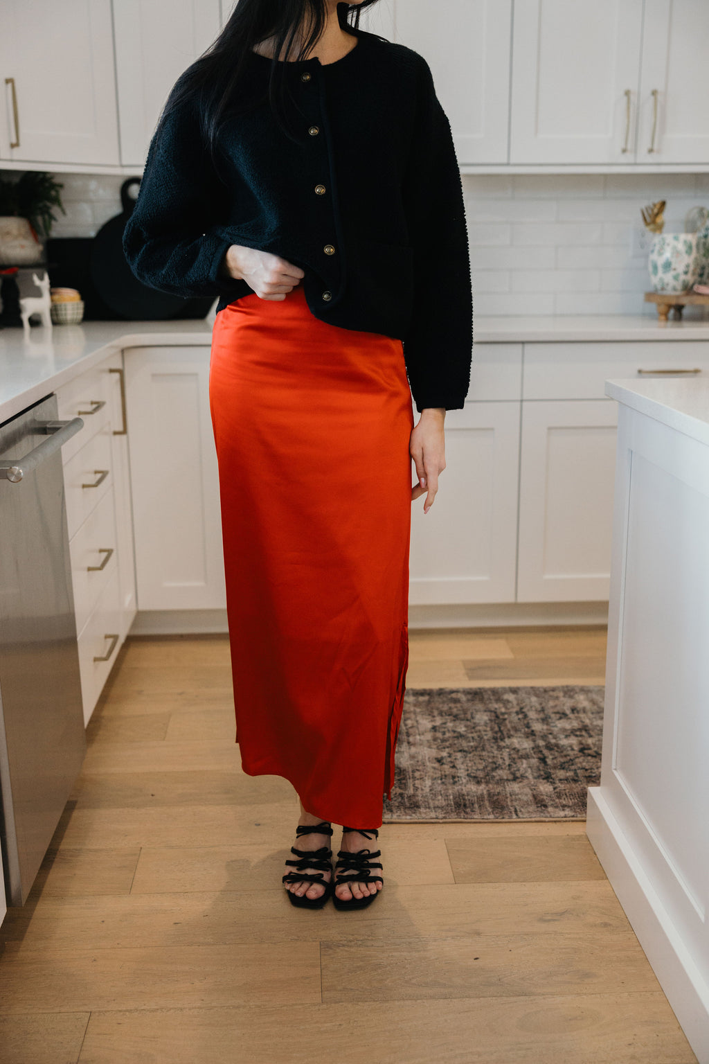 SLIP SKIRT IN RED FINAL SALE