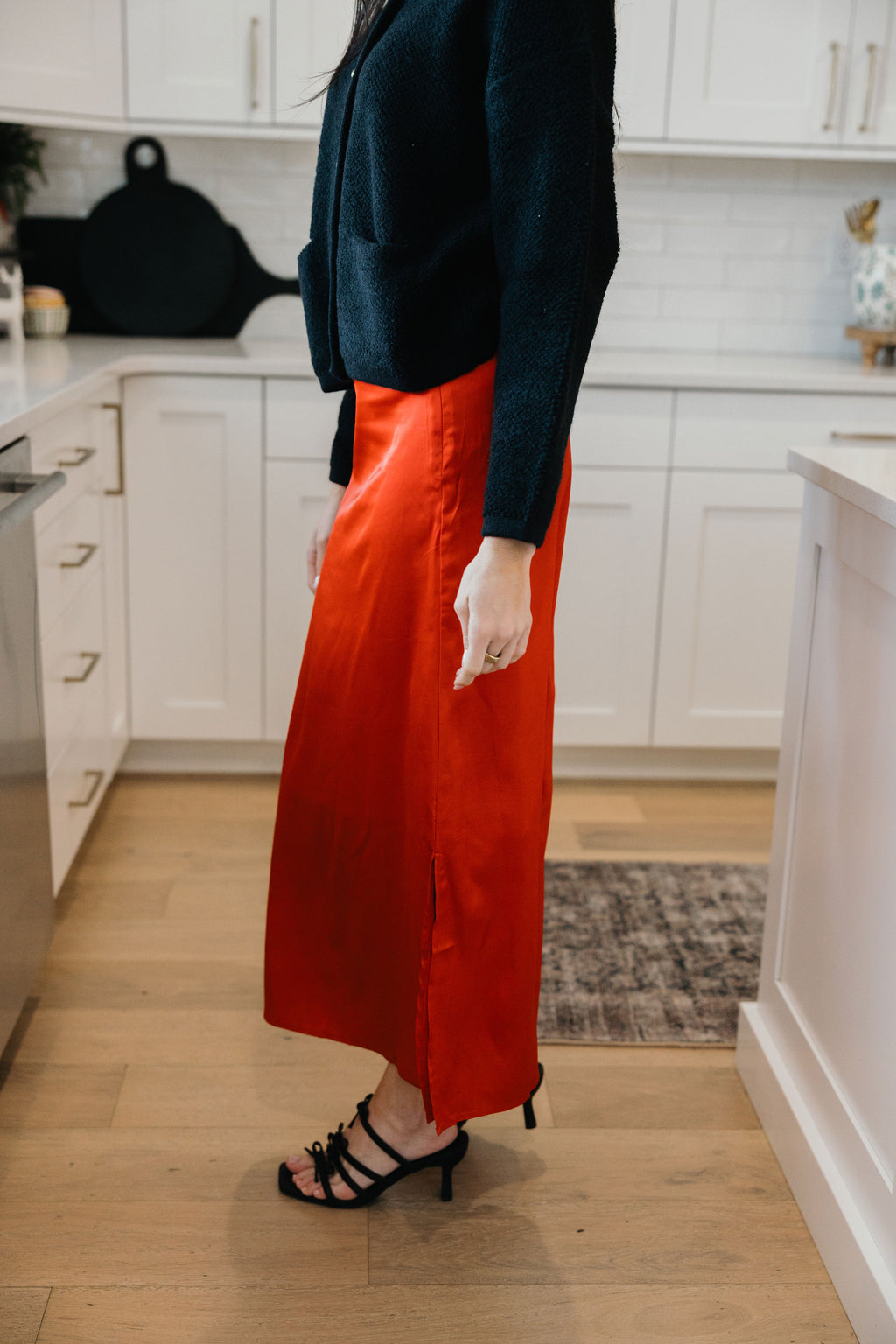 SLIP SKIRT IN RED FINAL SALE