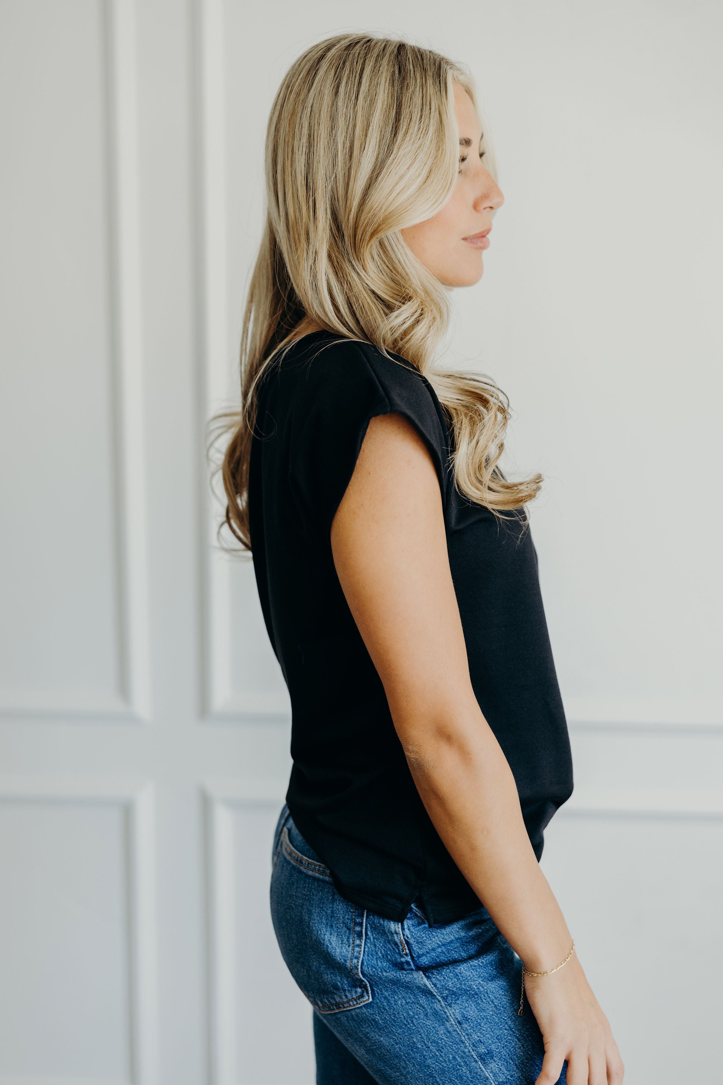 POCKET SLUB TEE IN BLACK FINAL SALE