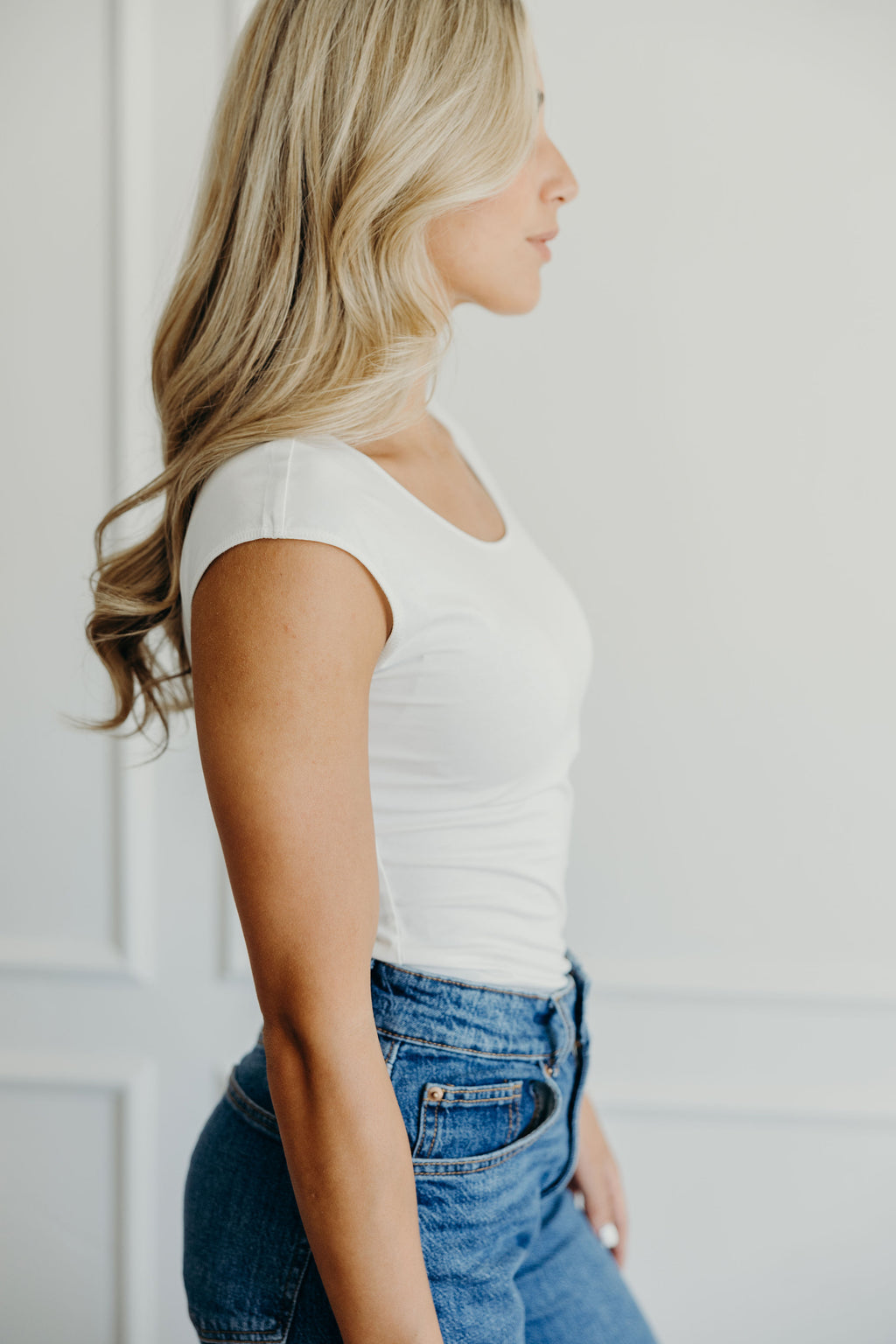 LAYERING CAP SLEEVE IN CREAM