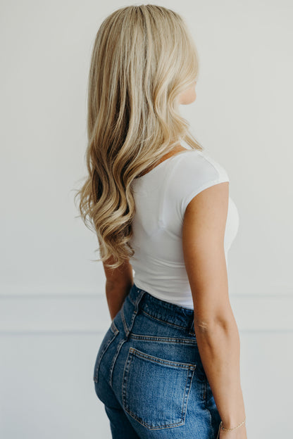 LAYERING CAP SLEEVE IN WHITE