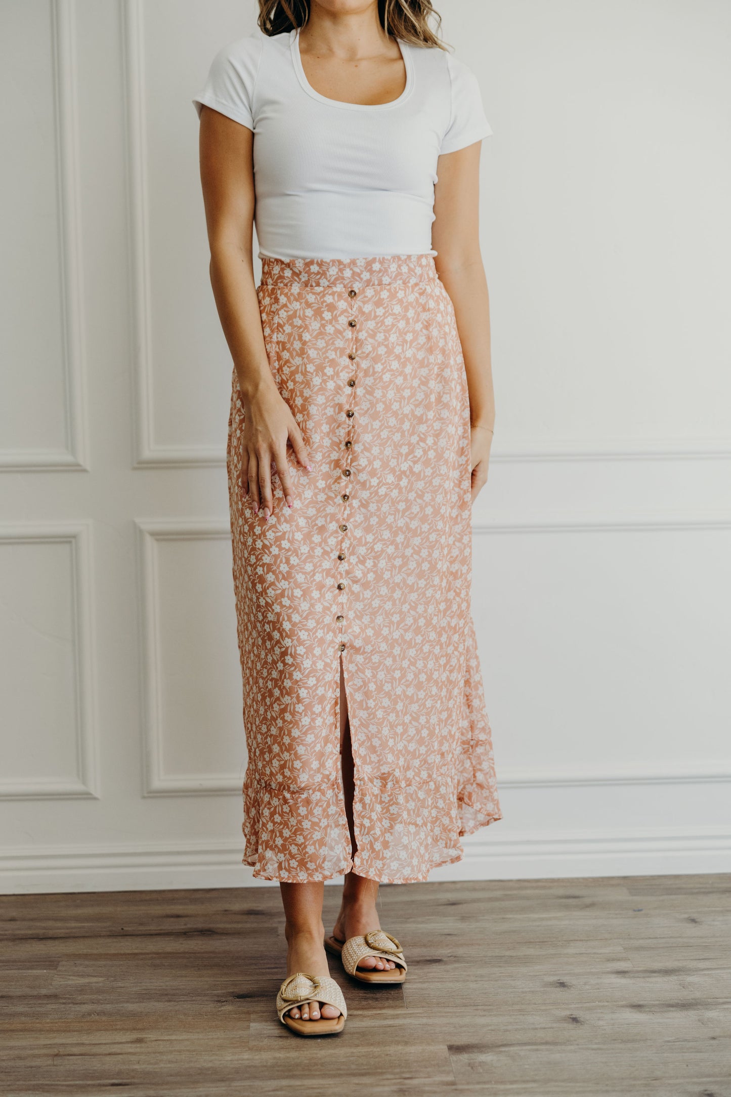 SLIT FRONT MAXI IN FLORAL PUNCH