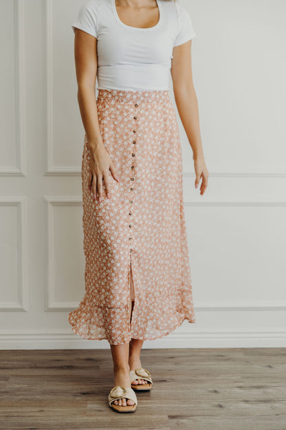 SLIT FRONT MAXI IN FLORAL PUNCH