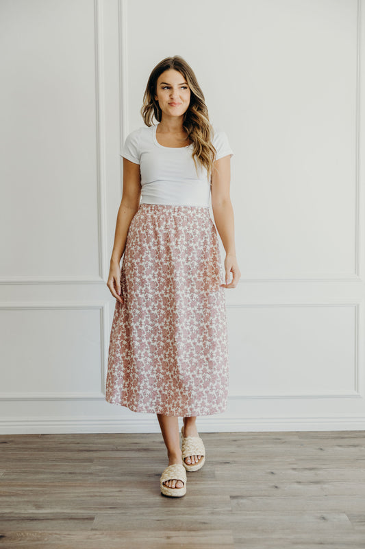 MIDI SKIRT IN MISTY ROSE