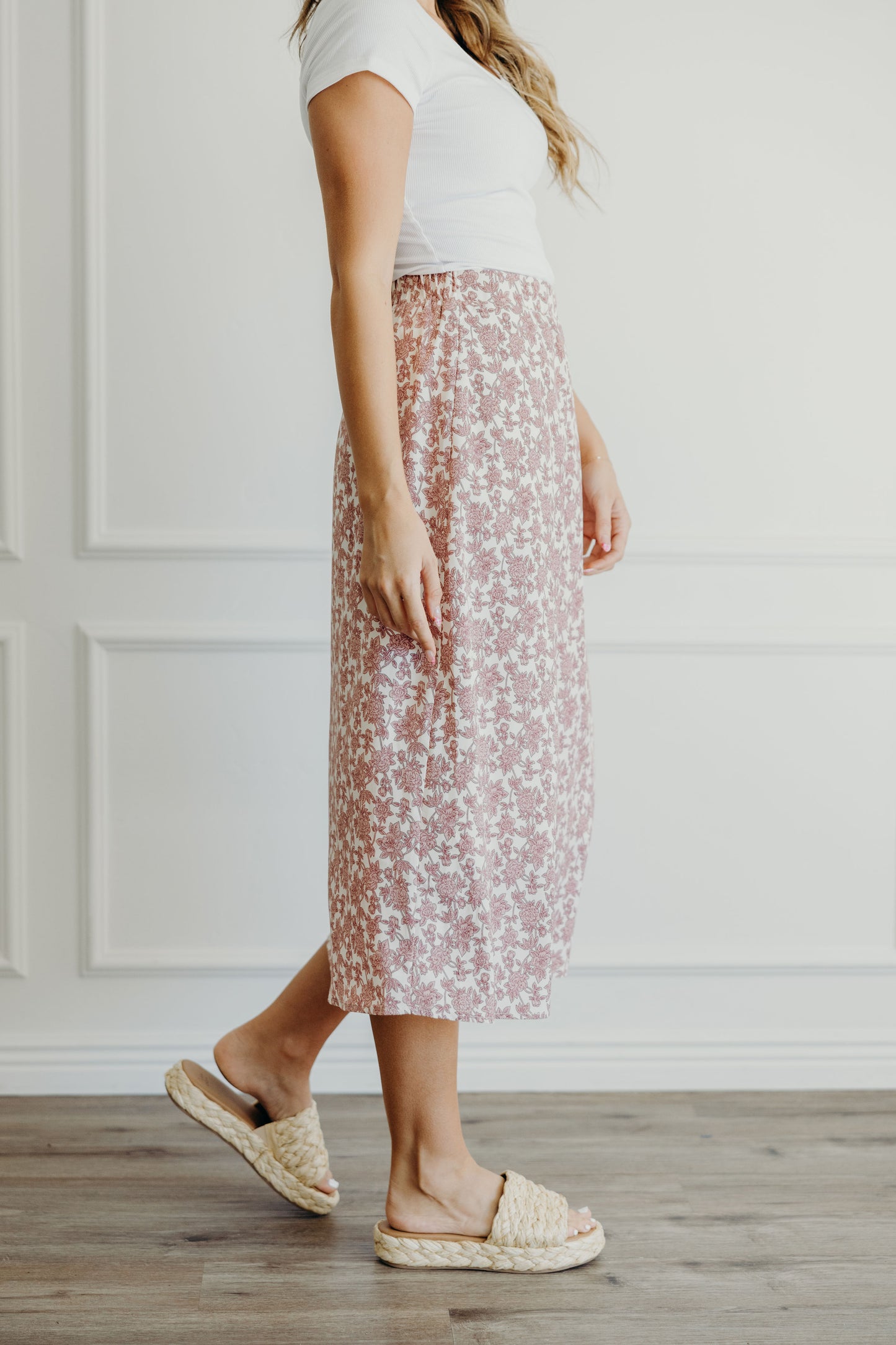 MIDI SKIRT IN MISTY ROSE