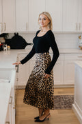 SLIP SKIRT IN LEOPARD FINAL SALE