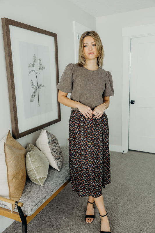 MIDI SKIRT IN HERITAGE PETALS